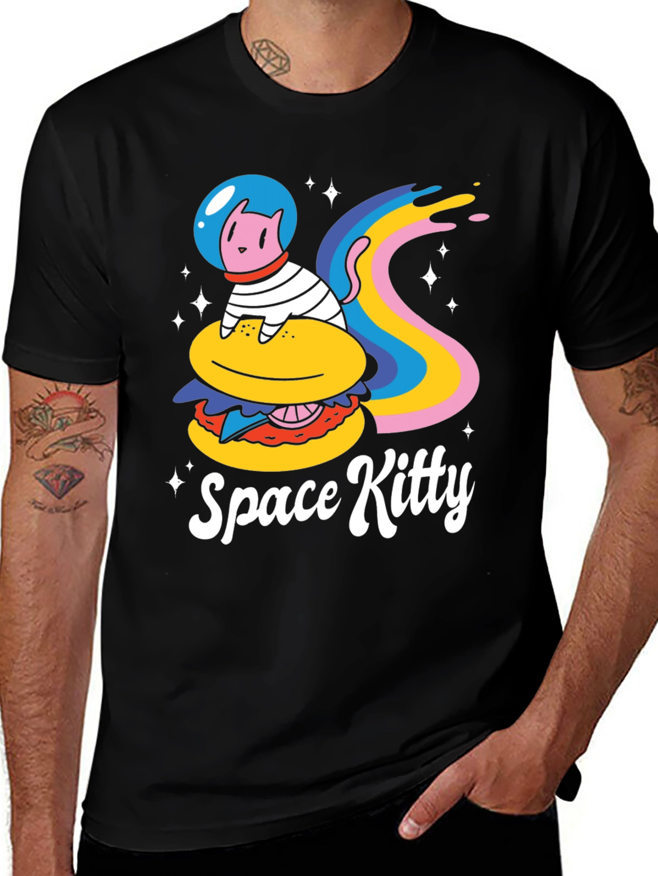 Space Kitty T-Shirt - Quirky Cat Astronaut Design