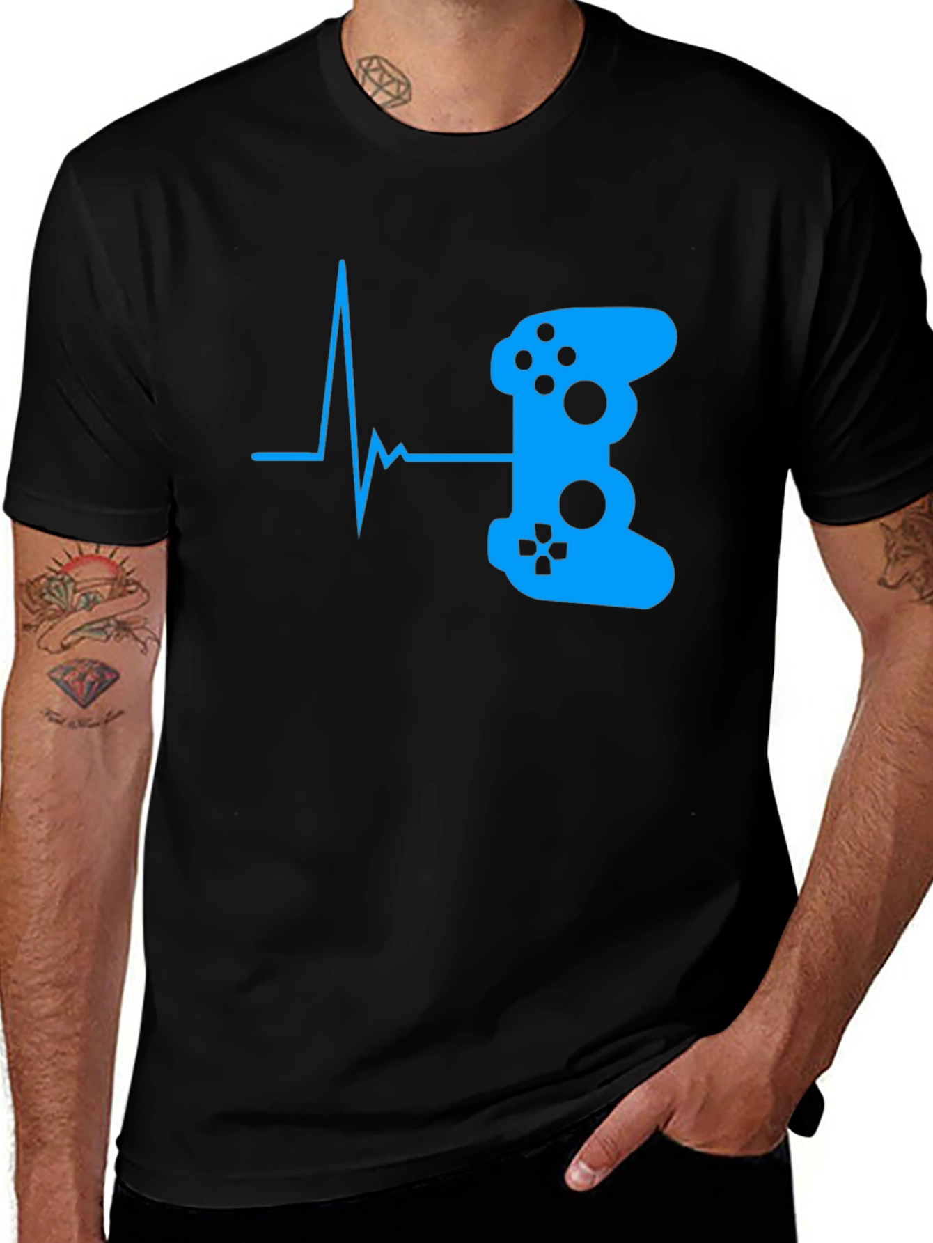Gamer Heartbeat T-Shirt - Black
