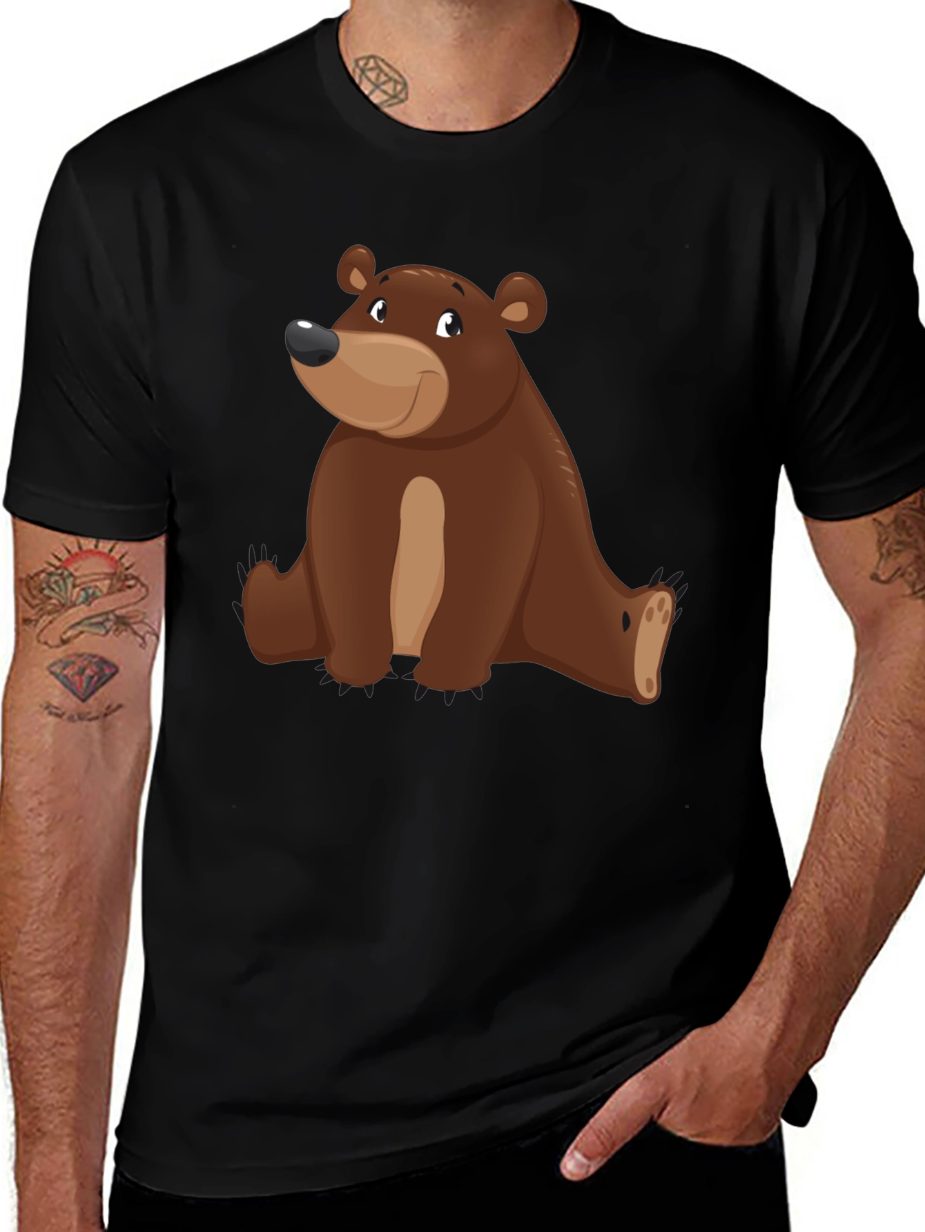 Variant 21 of Cartoon Bear Graphic T-Shirt - Casual Wear