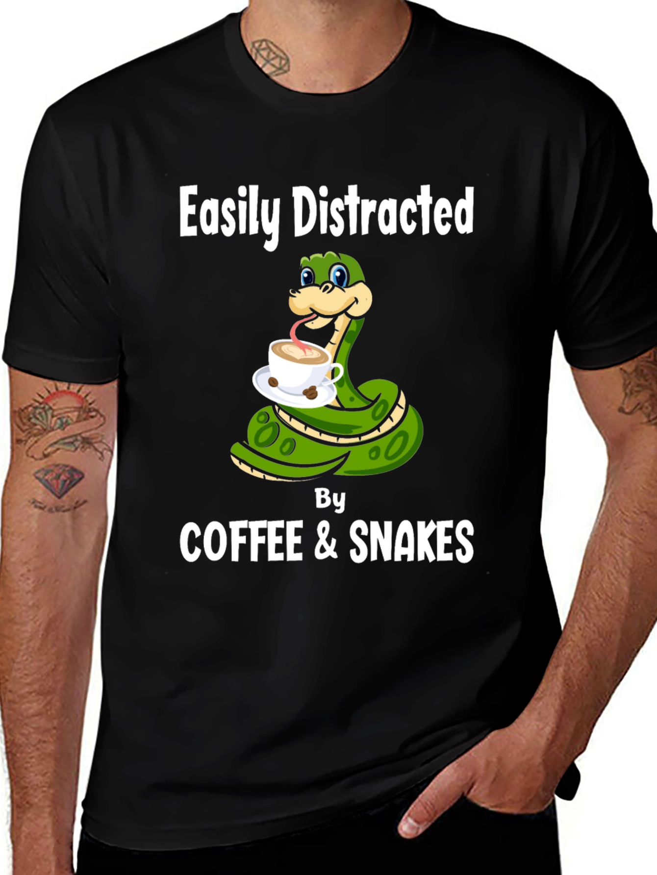Variant 24 of Easily Distracted By Coffee & Snakes T-Shirt