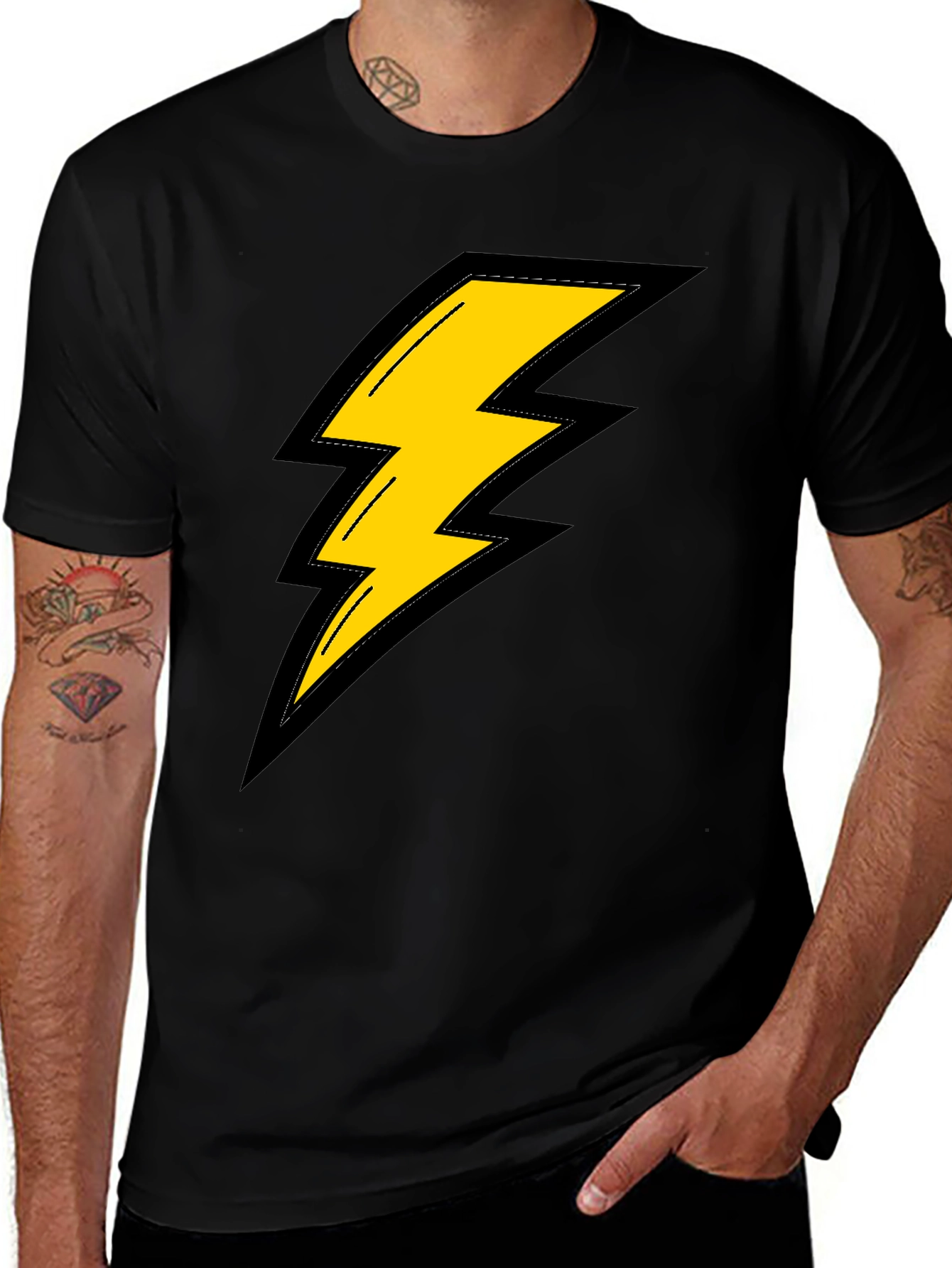 Variant 30 of Lightning Bolt Graphic Tee - Black