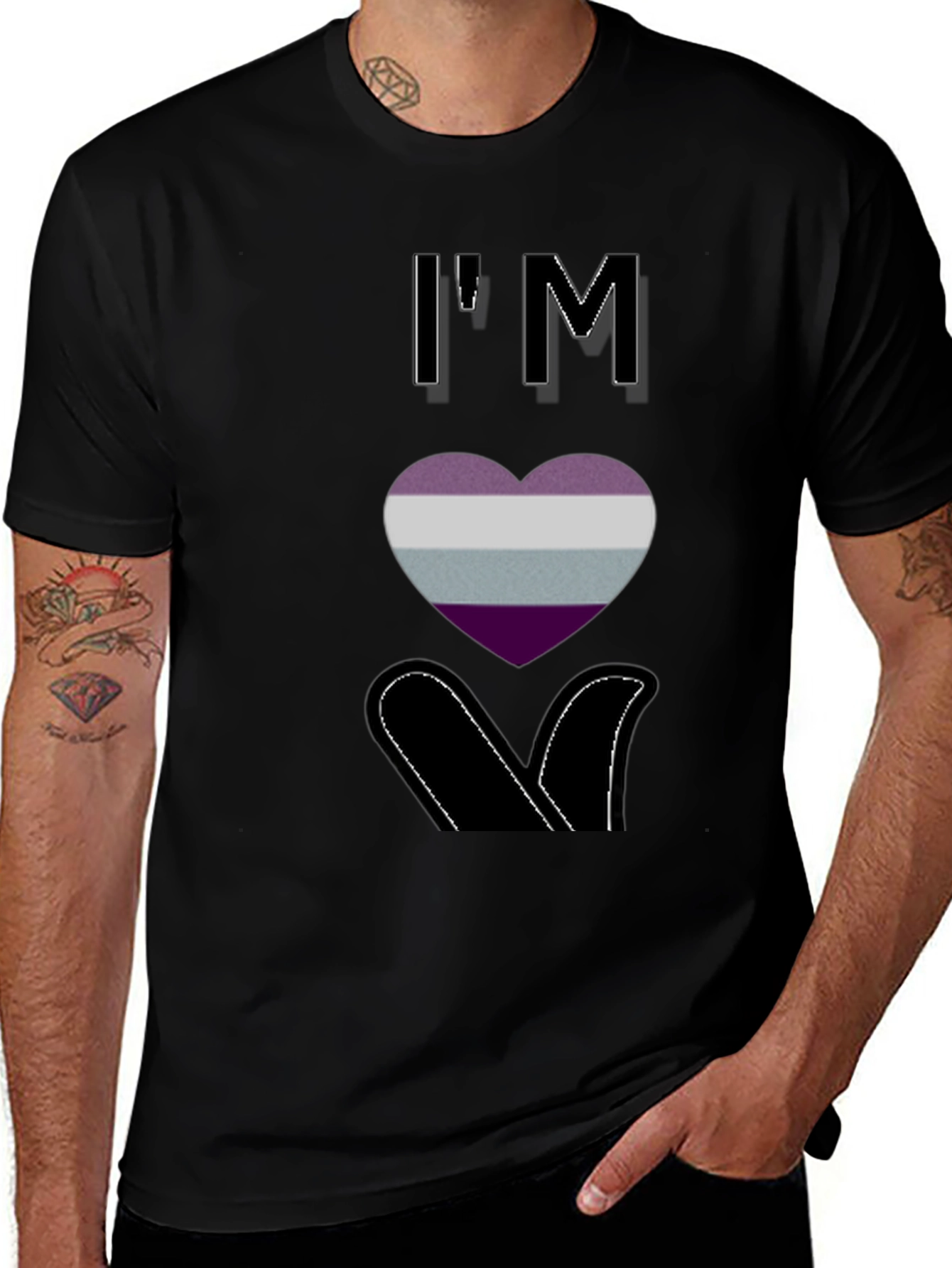 Variant 29 of Asexual Pride T-Shirt - I'm Ace Heart Design
