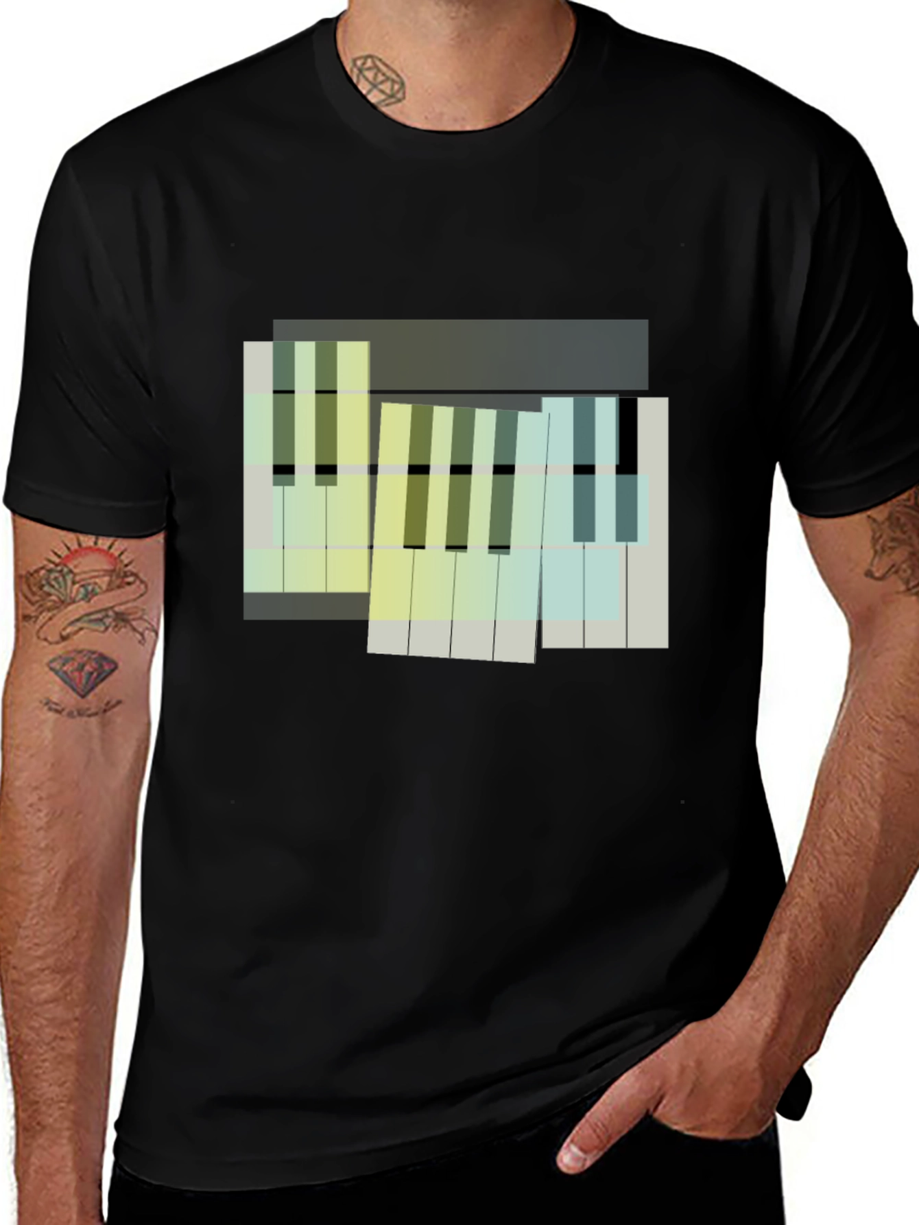 Variant 6 of Abstract Piano Keys Graphic Tee