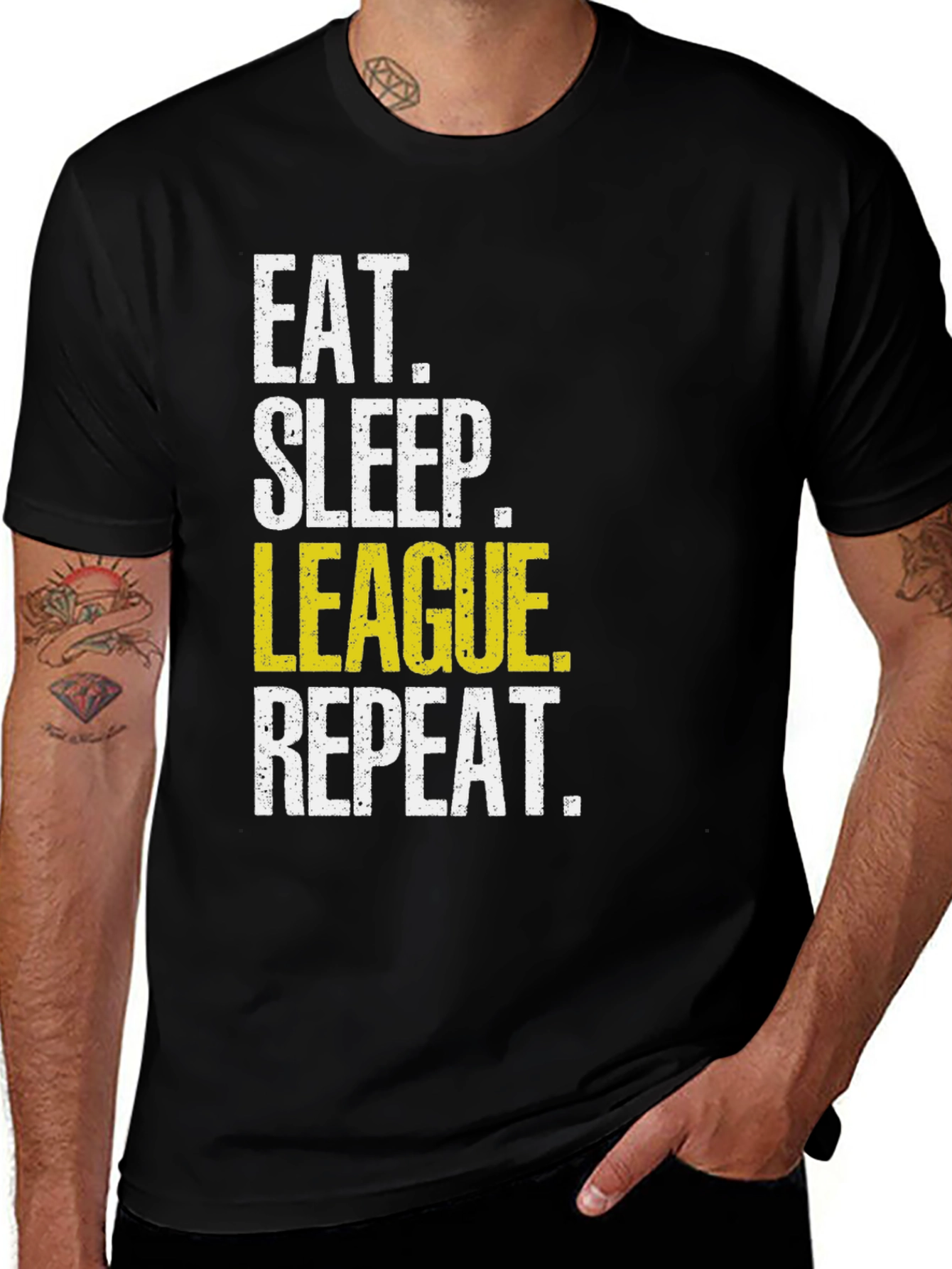 Variant 26 of Eat Sleep League Repeat Black T-Shirt
