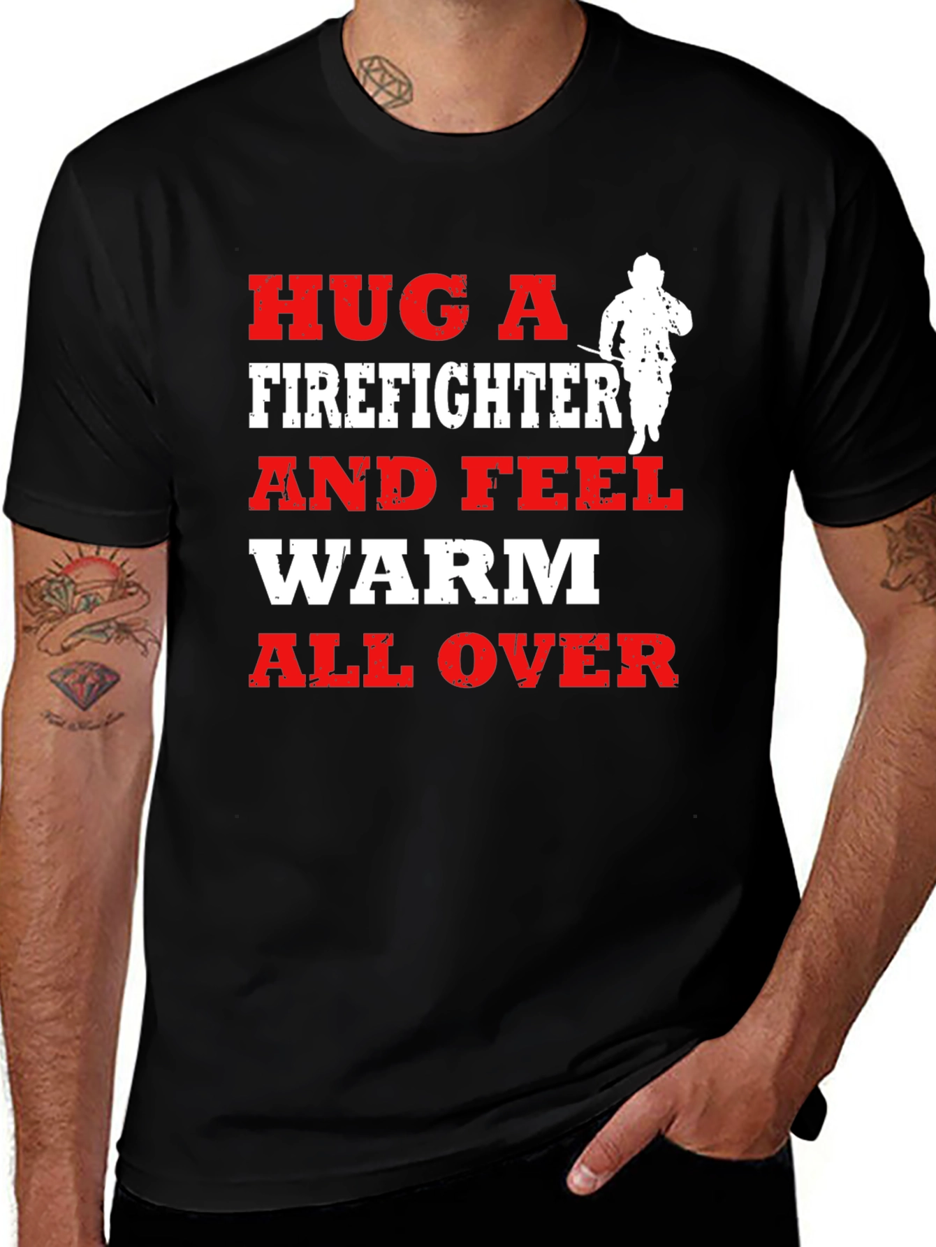 Variant 7 of Hug a Firefighter Graphic Tee