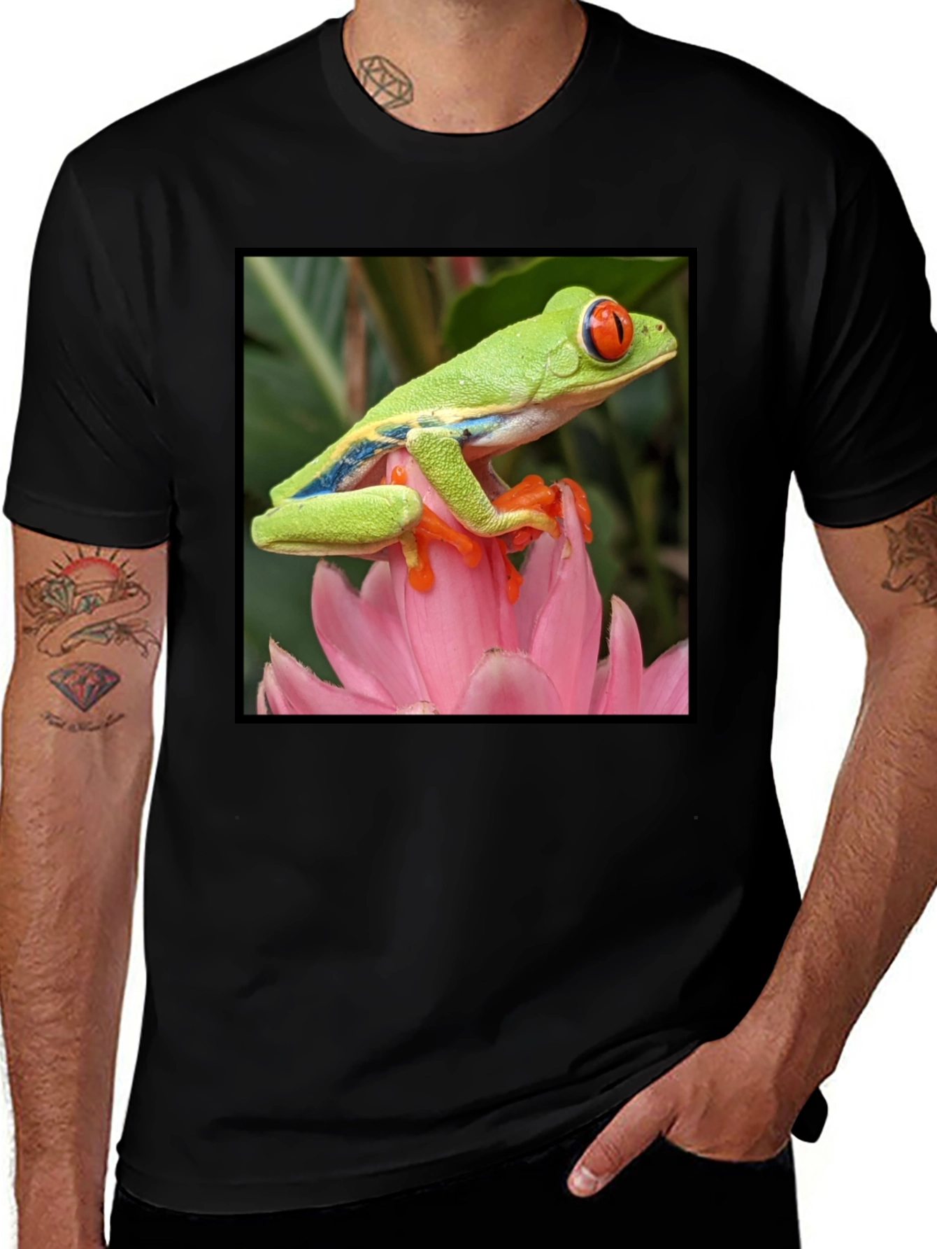 Variant 16 of Frog Flower Graphic Tee - Nature Inspired Design