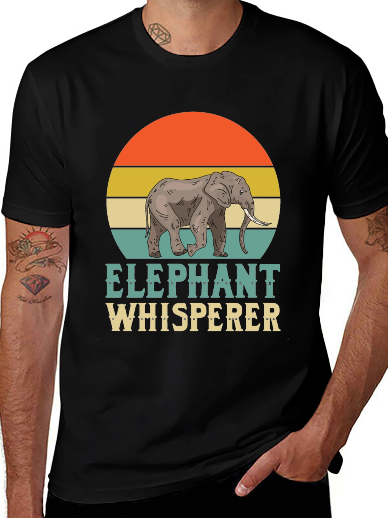 Variant 25 of Elephant Whisperer T-Shirt - Vintage Animal Lover Tee