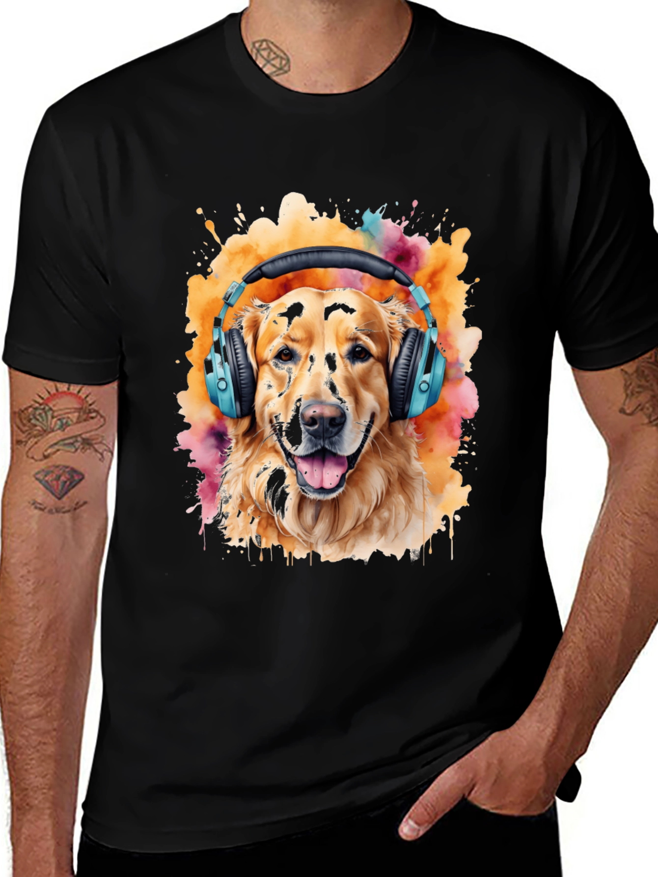 Variant 9 of Cool Dog Headphones Graphic Tee