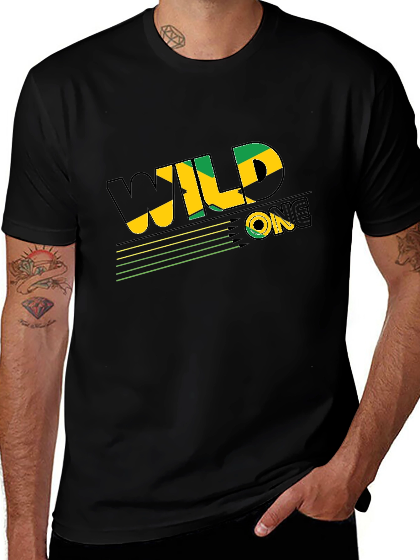 Variant 28 of Wild One Jamaica Style Black T-Shirt