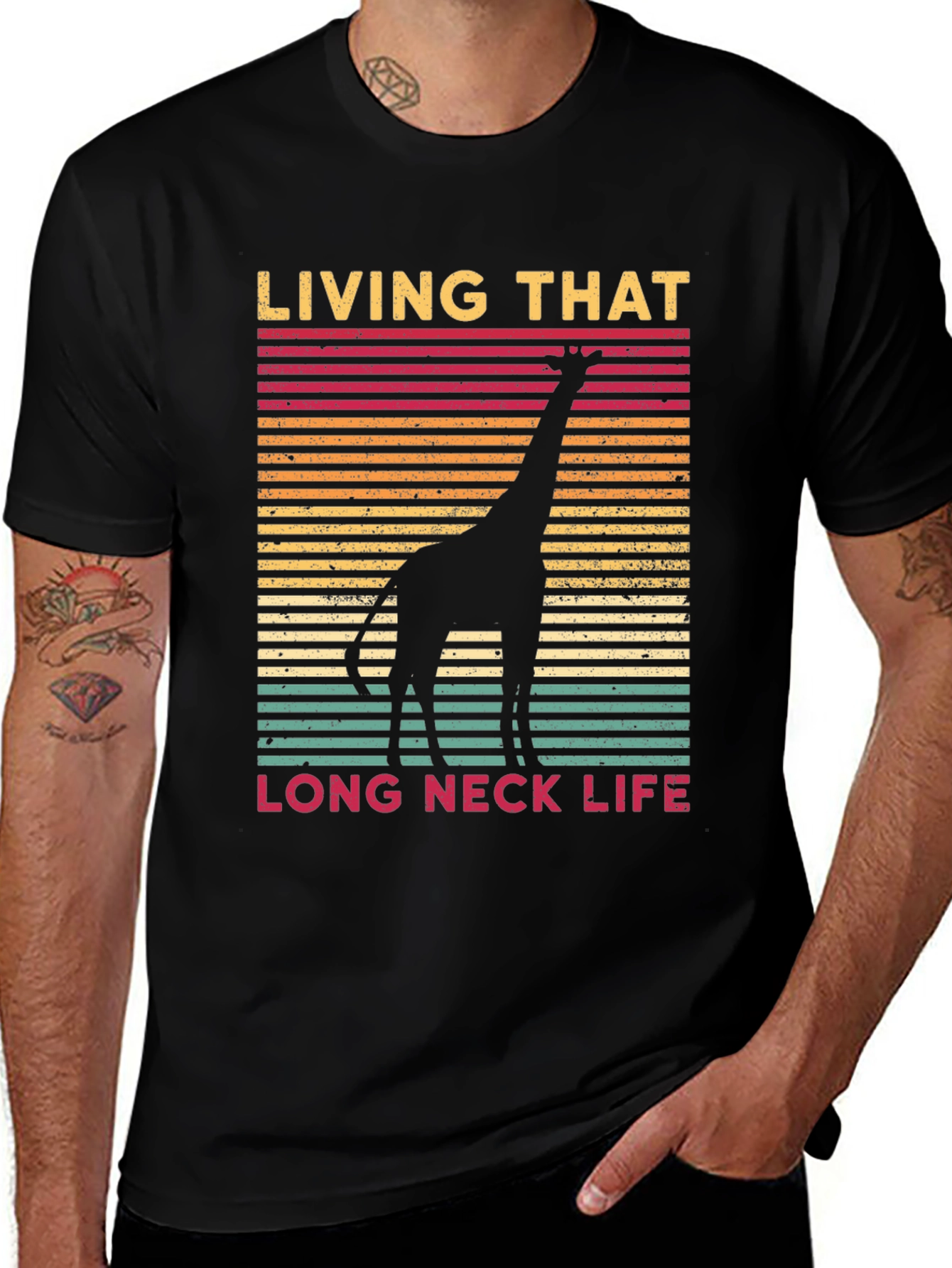 Variant 27 of Living That Long Neck Life Giraffe Tee