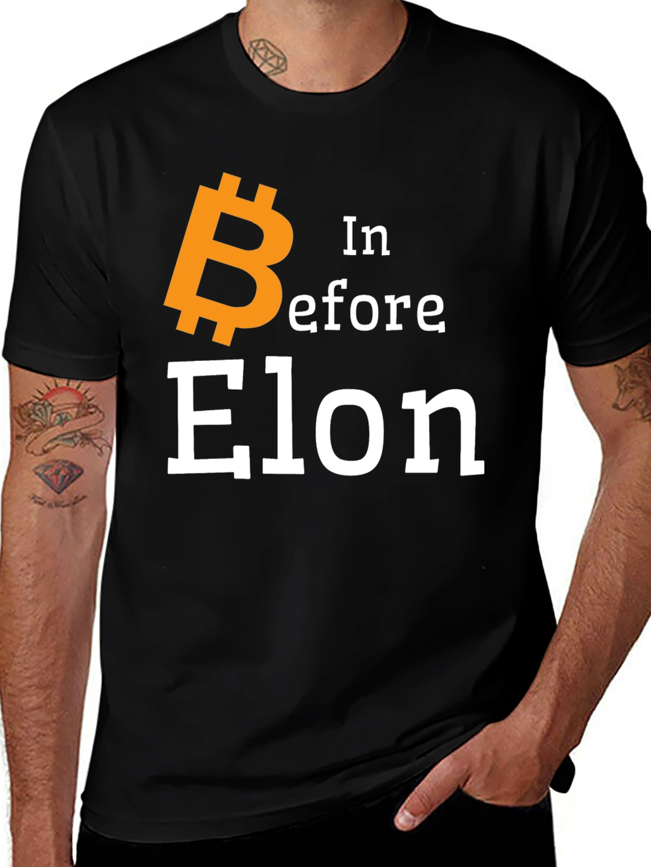 Variant 13 of Bitcoin Before Elon Black Tee