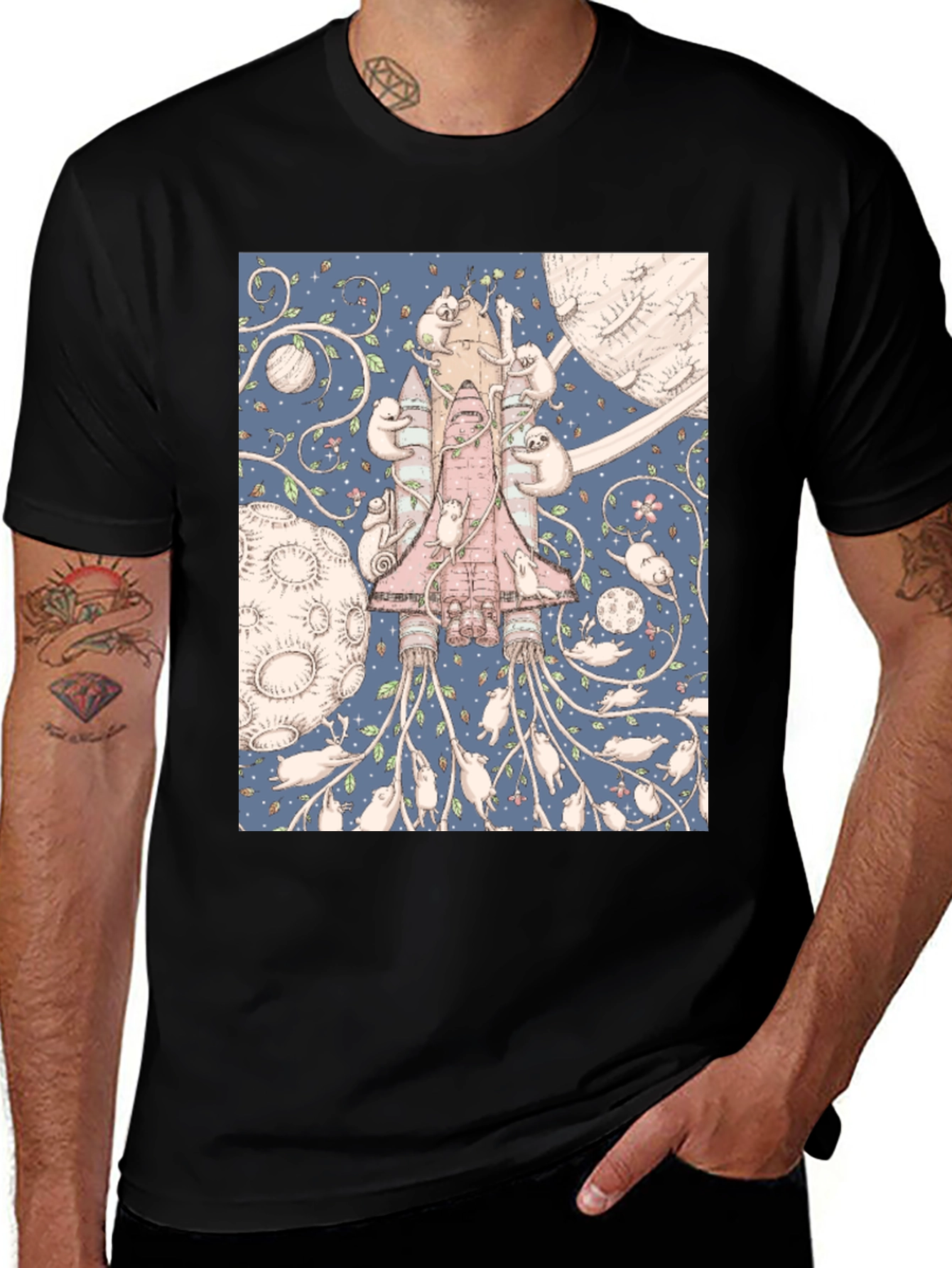 Variant 5 of Space Sloth T-Shirt - Unique Graphic Tee