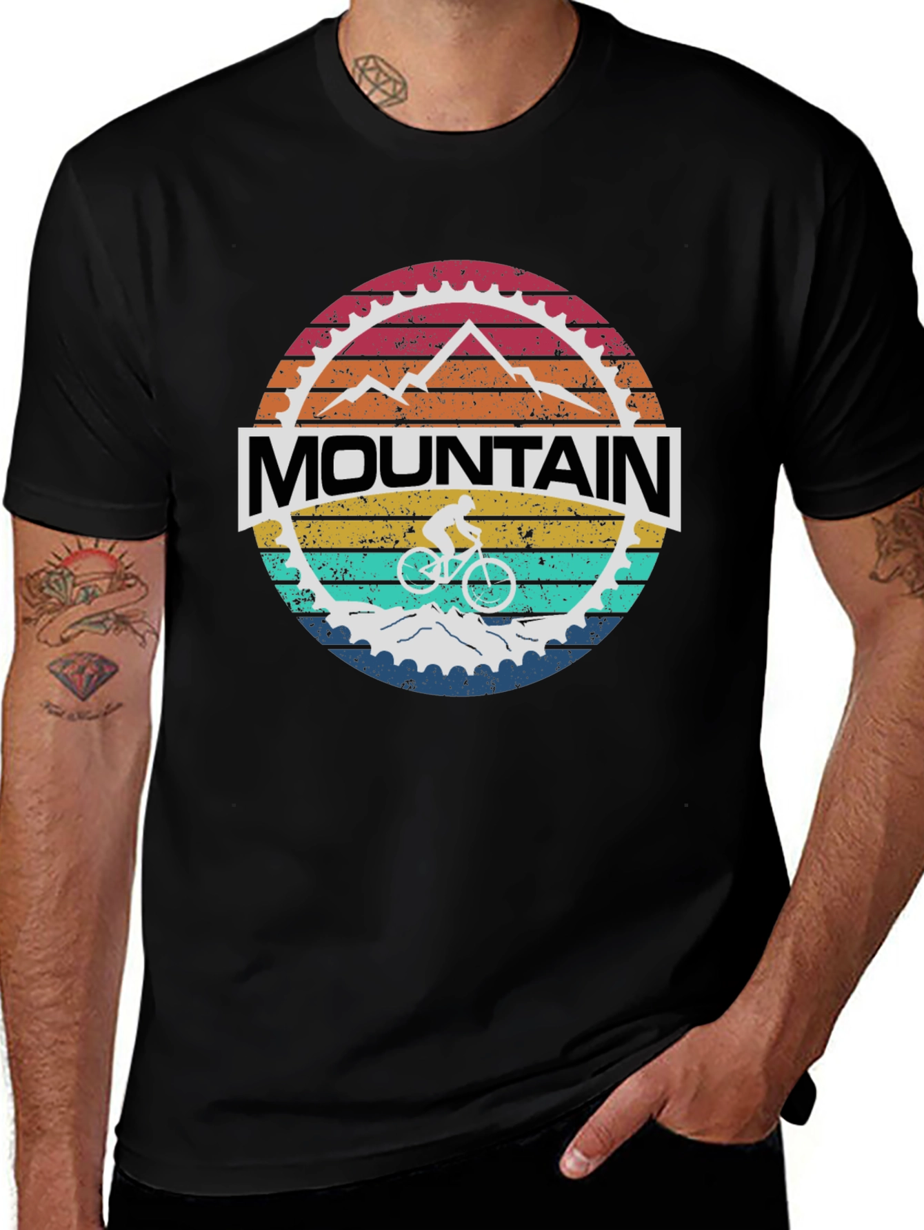 Variant 26 of Mountain Biking Graphic Tee - Retro Style