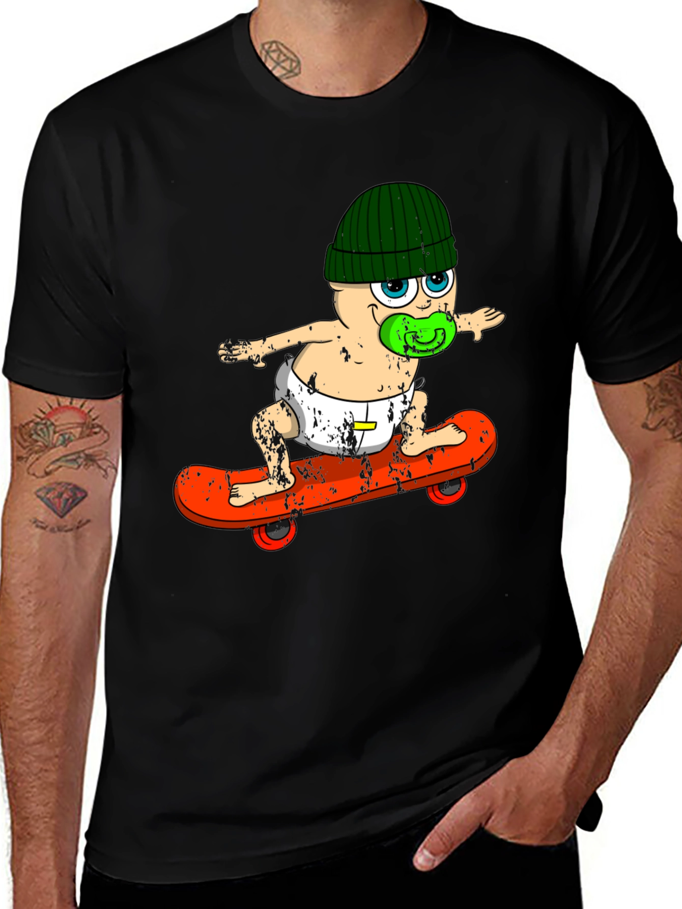 Variant 4 of Baby Skateboarder T-Shirt - Cool Graphic Tee