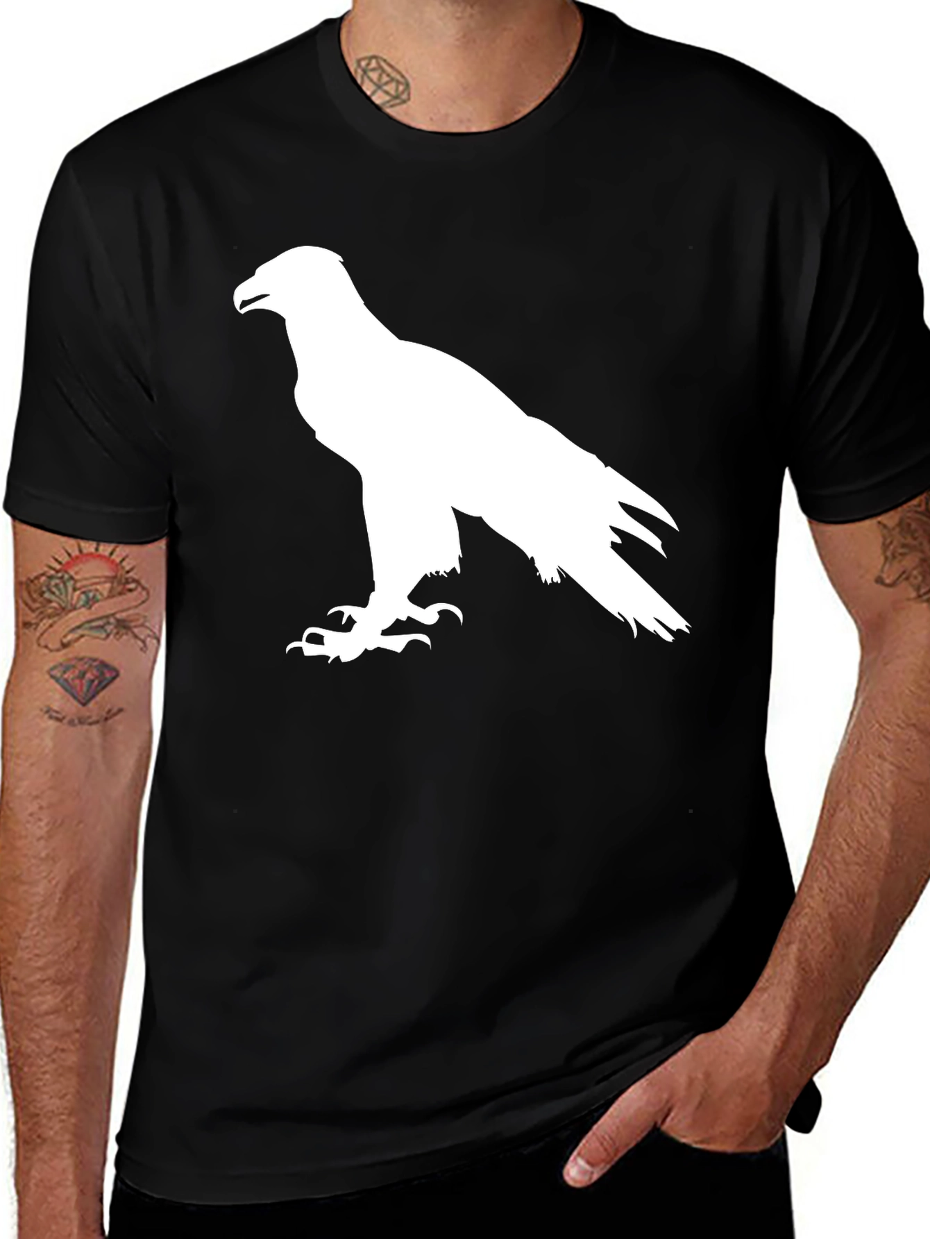Black Eagle Silhouette Graphic Tee - Black main image