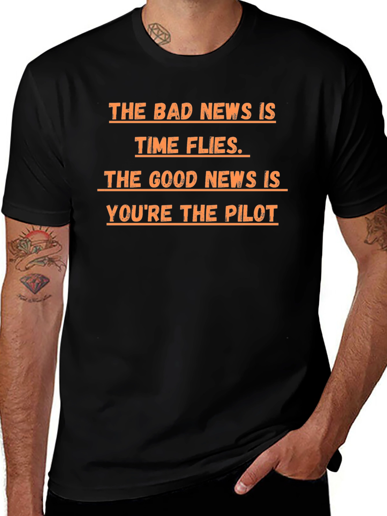 Variant 29 of Pilot Humor Graphic T-Shirt - Time Flies You're The Pilot