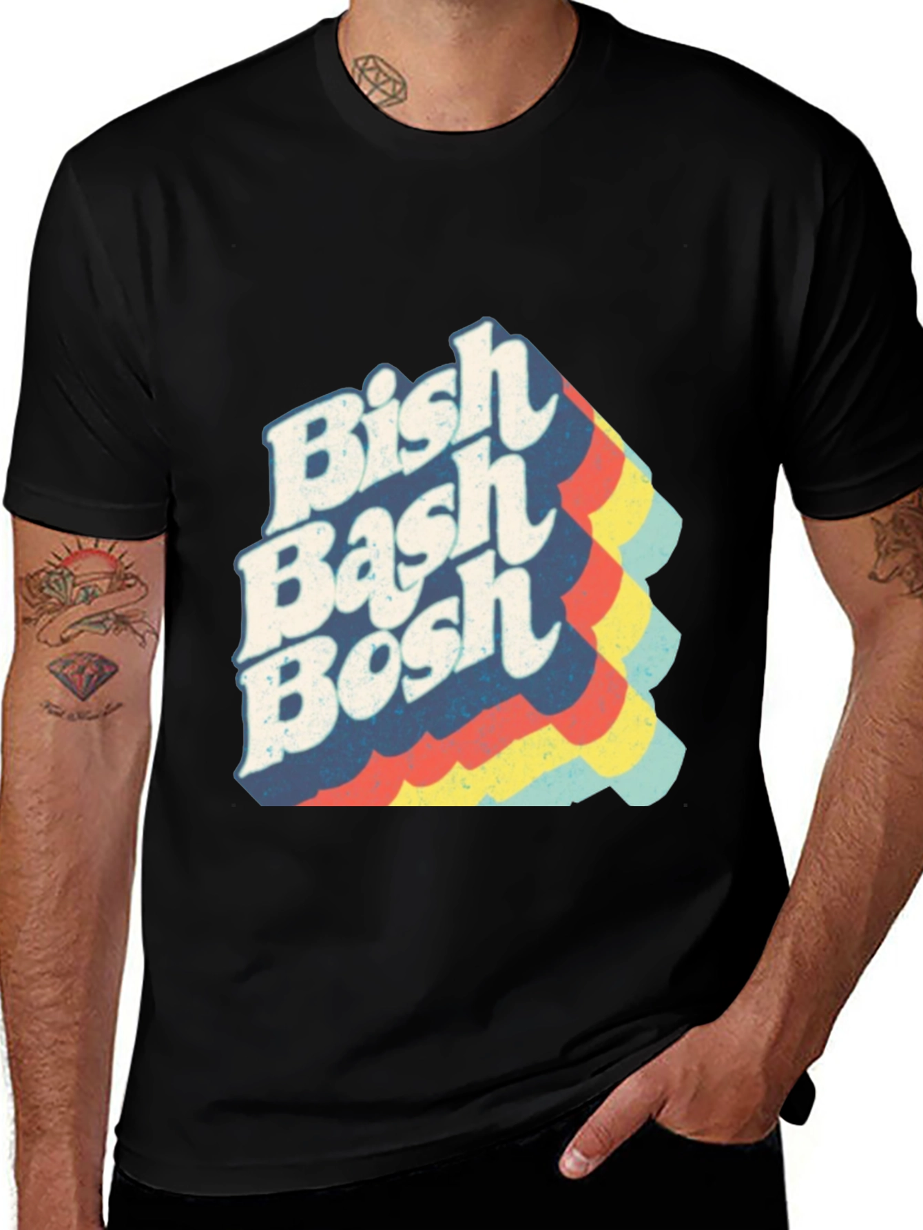 Variant 14 of Bish Bash Bosh Retro T-Shirt - Classic Style