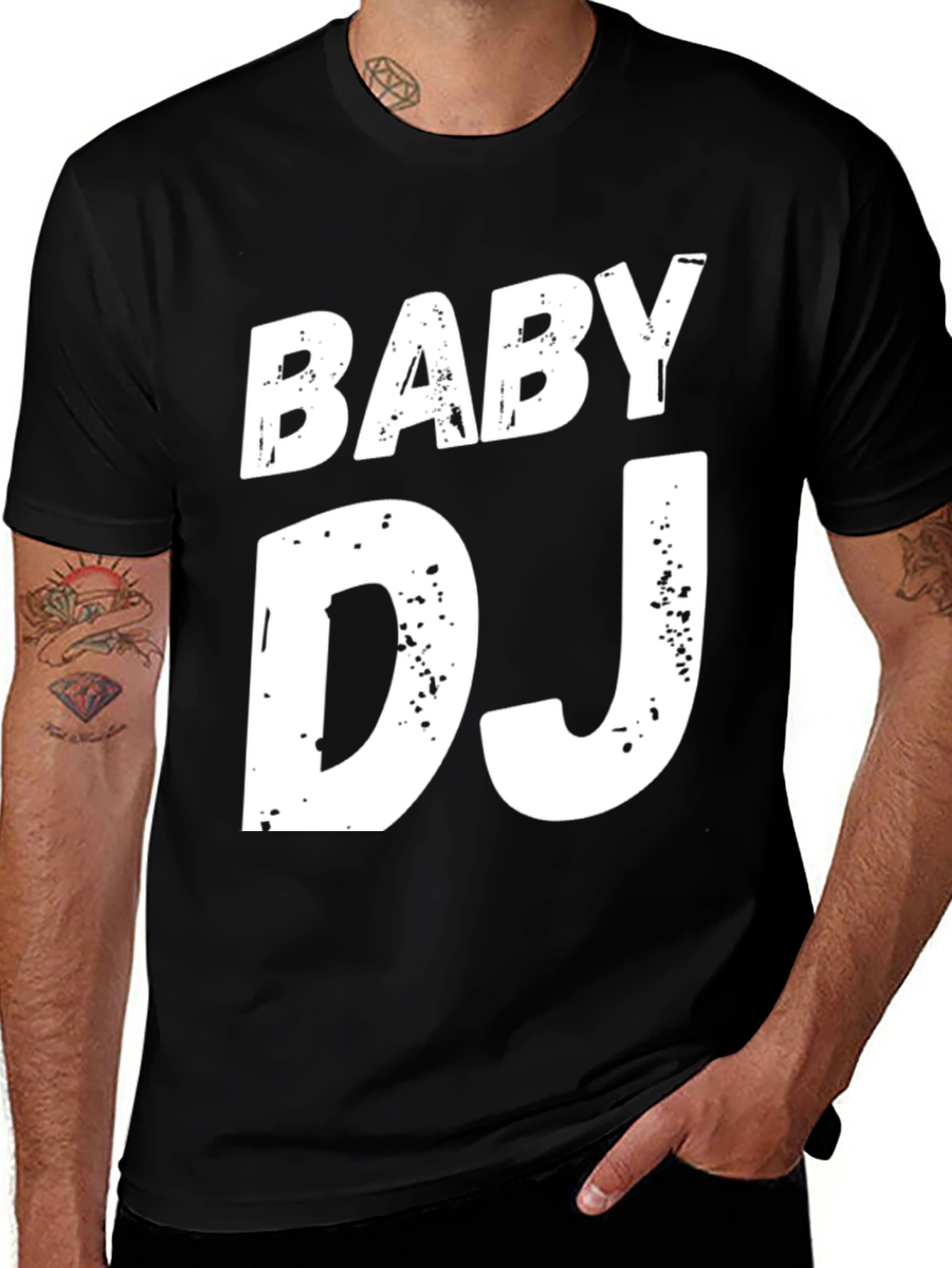 Variant 7 of Baby DJ Graphic Tee - Black Cotton T-Shirt