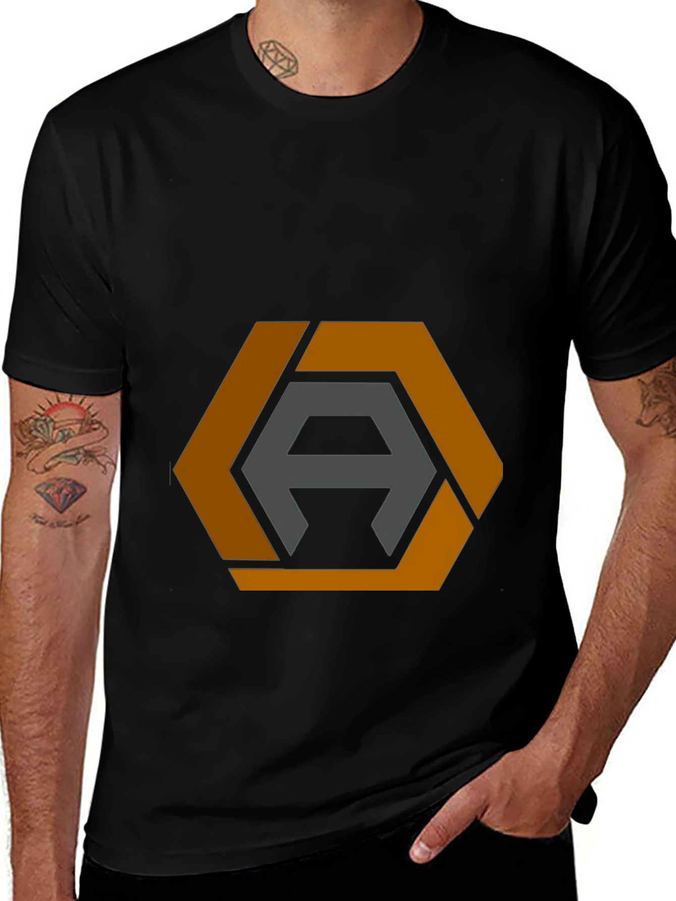 Variant 27 of Geometric Hexagon Logo Graphic T-Shirt