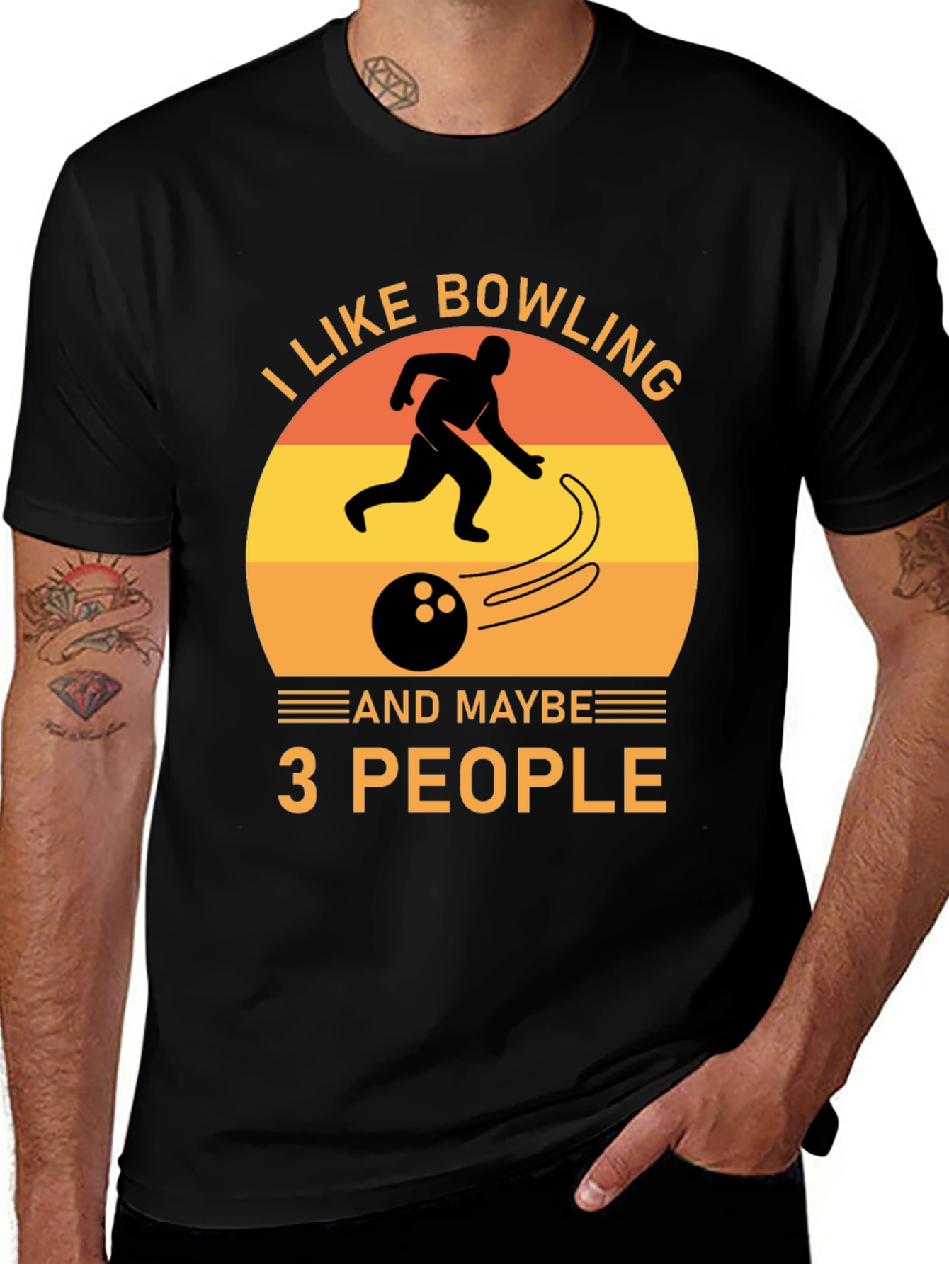 Variant 17 of Bowling Lover T-Shirt - I Like Bowling and Maybe 3 People