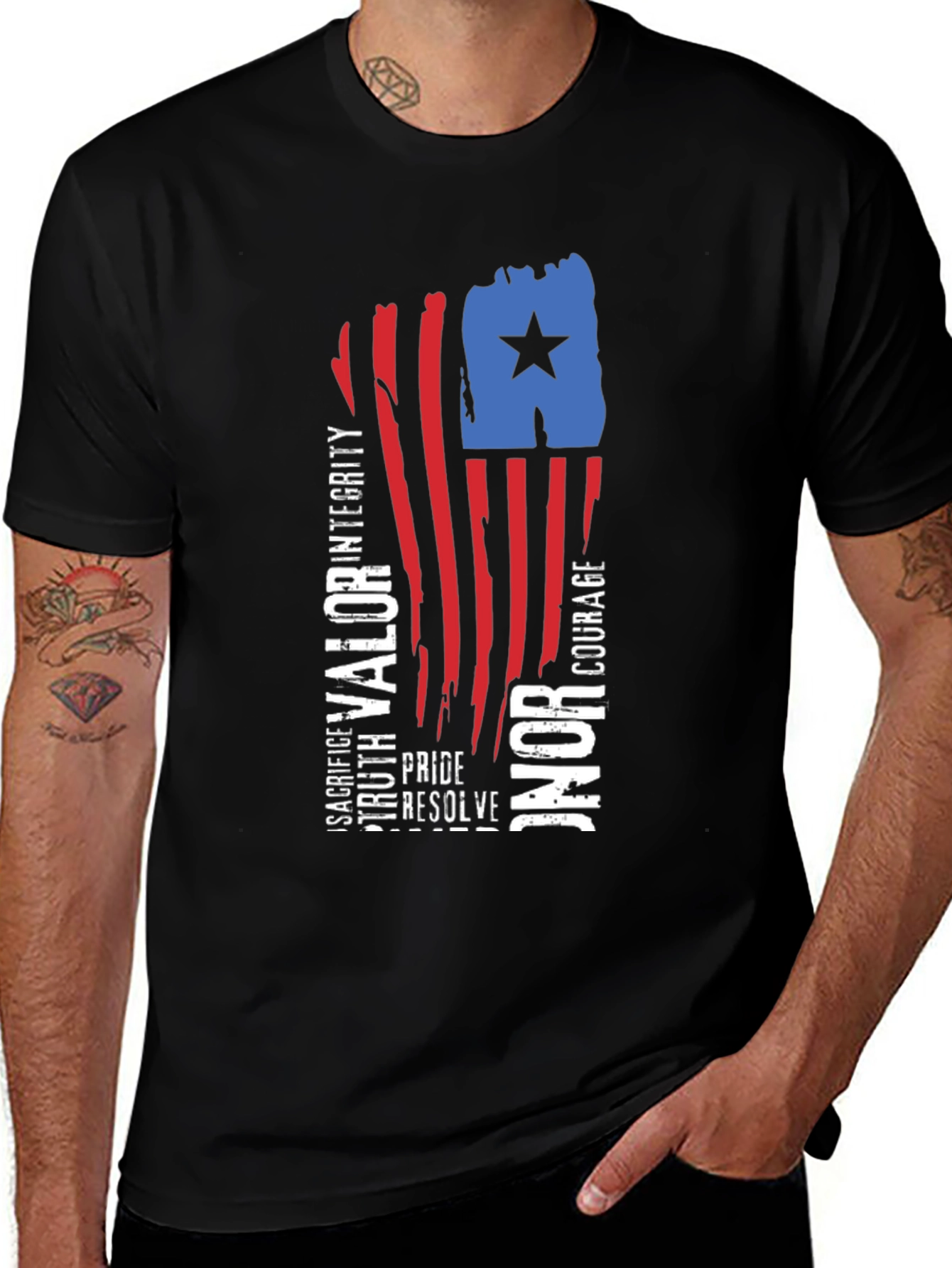 Patriotic Valor Honor Graphic Tee