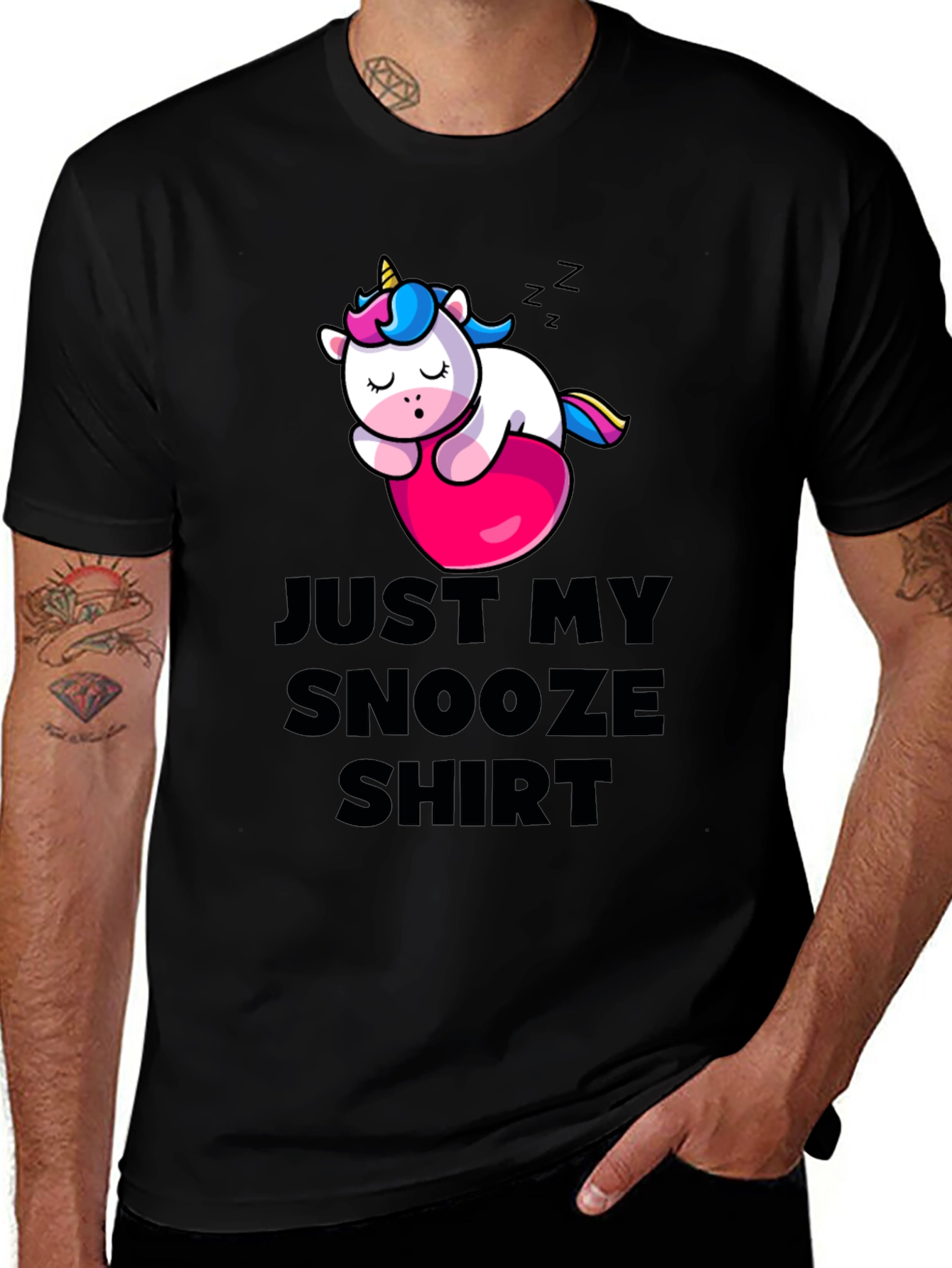 Variant 14 of Just My Snooze Shirt - Sleeping Unicorn T-Shirt