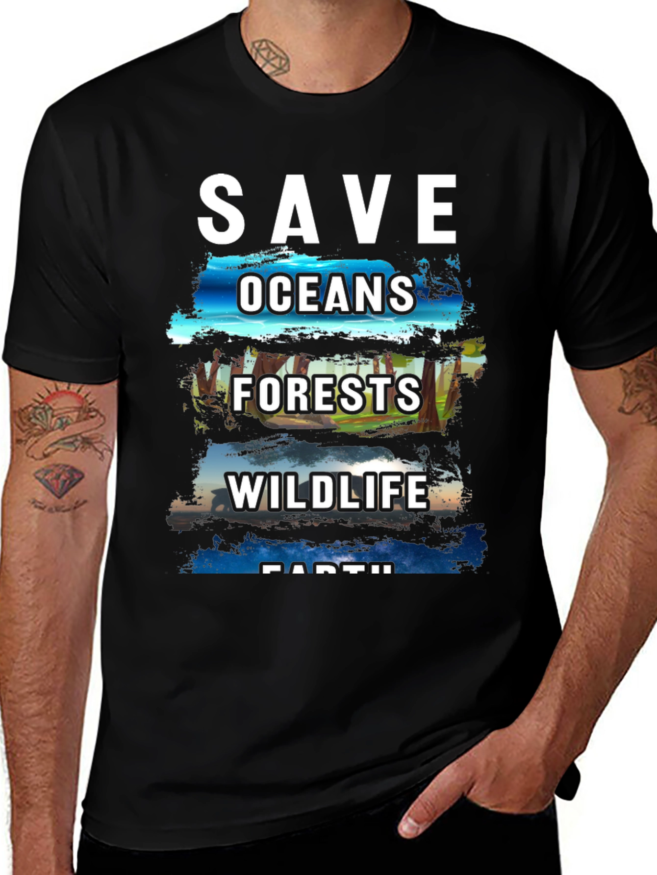 Variant 26 of Save the Earth T-Shirt - Oceans Forests Wildlife