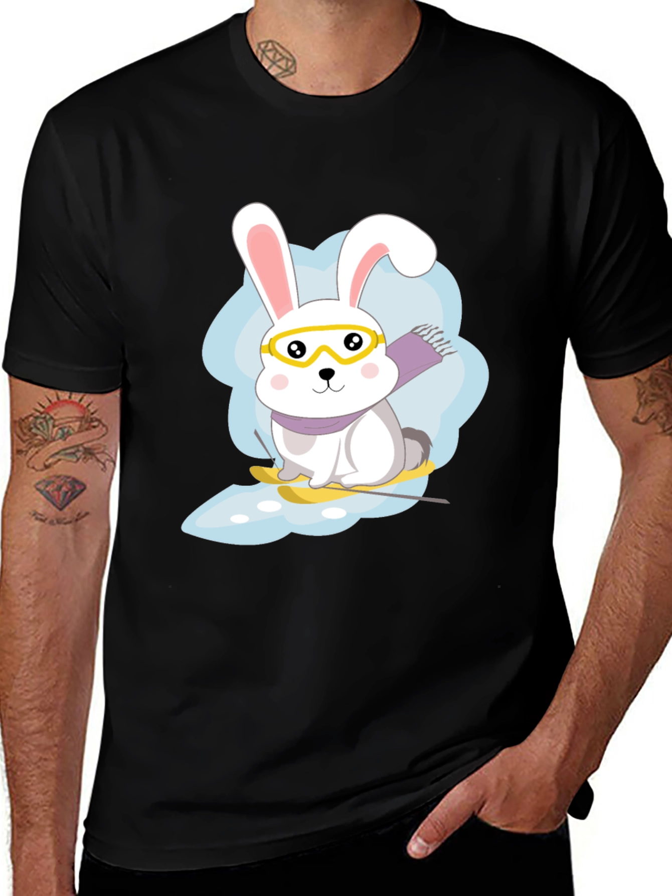 Variant 4 of Skiing Bunny T-Shirt: Winter Fun
