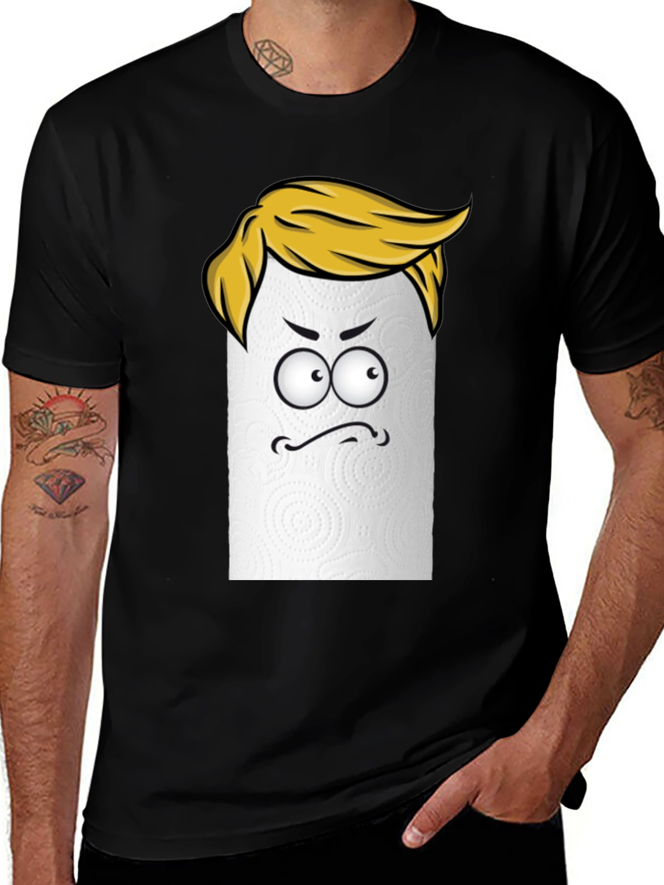 Variant 5 of Funny Toilet Paper Roll Cartoon Graphic T-Shirt