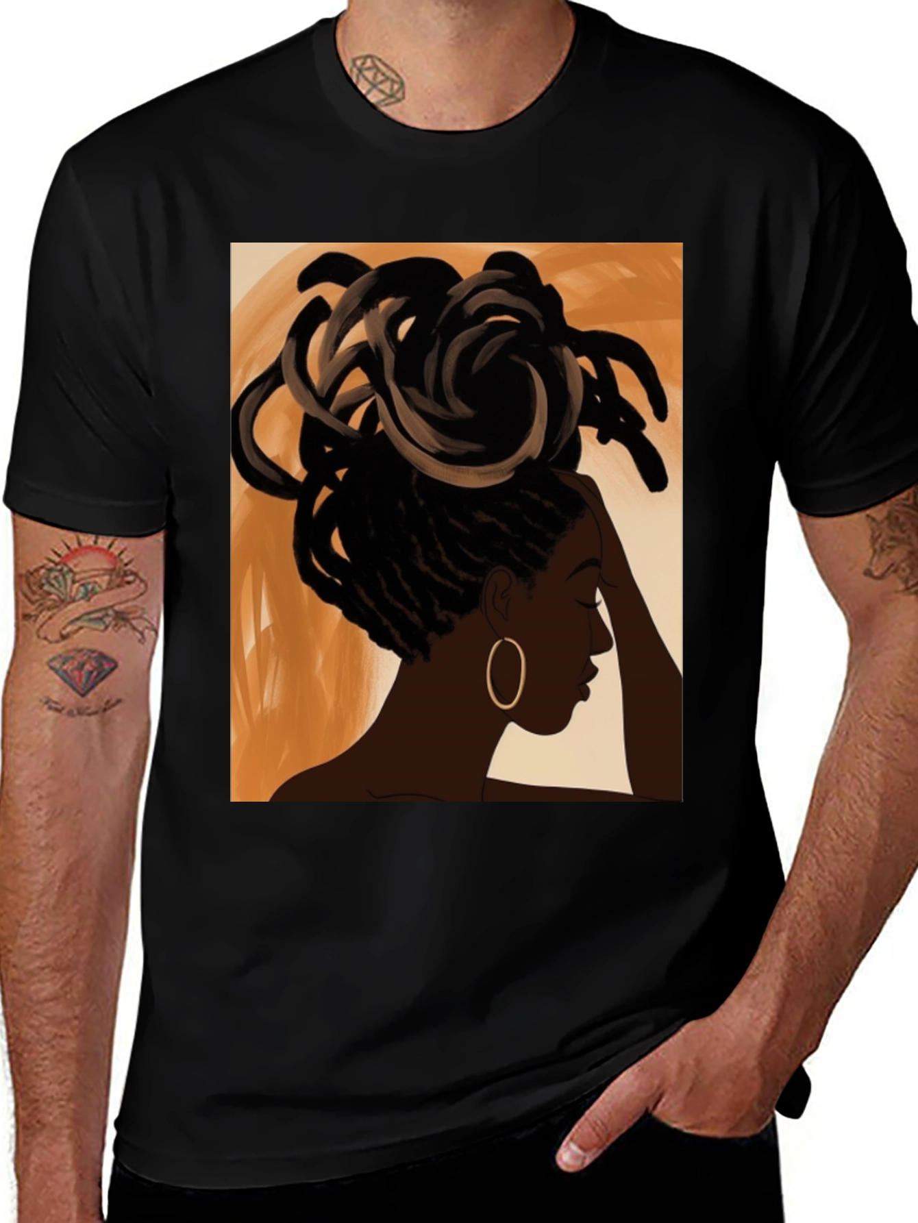 Variant 2 of Black Woman Portrait Graphic Tee
