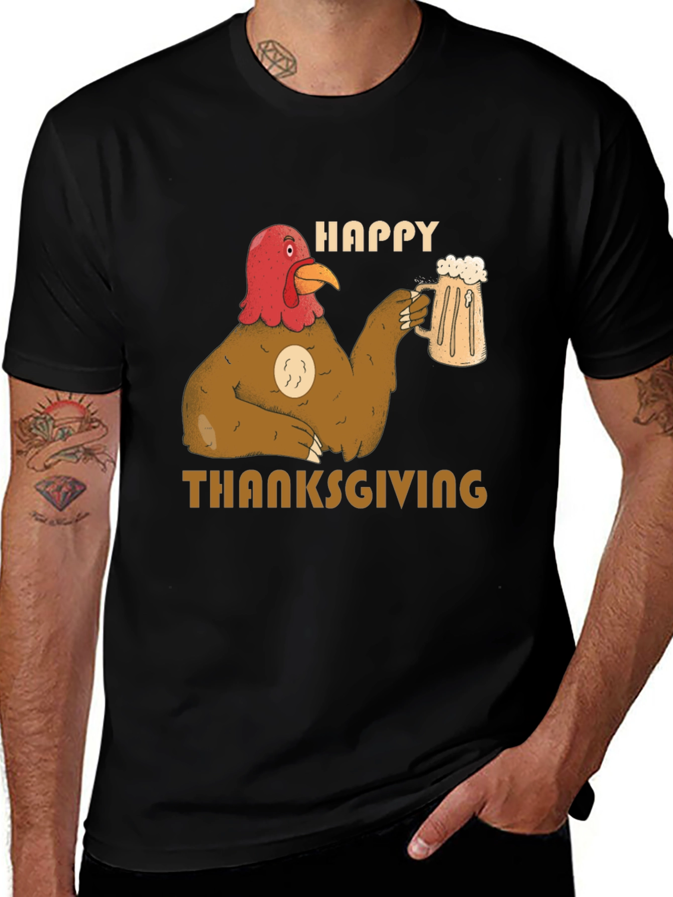 Happy Thanksgiving Turkey Beer T-Shirt