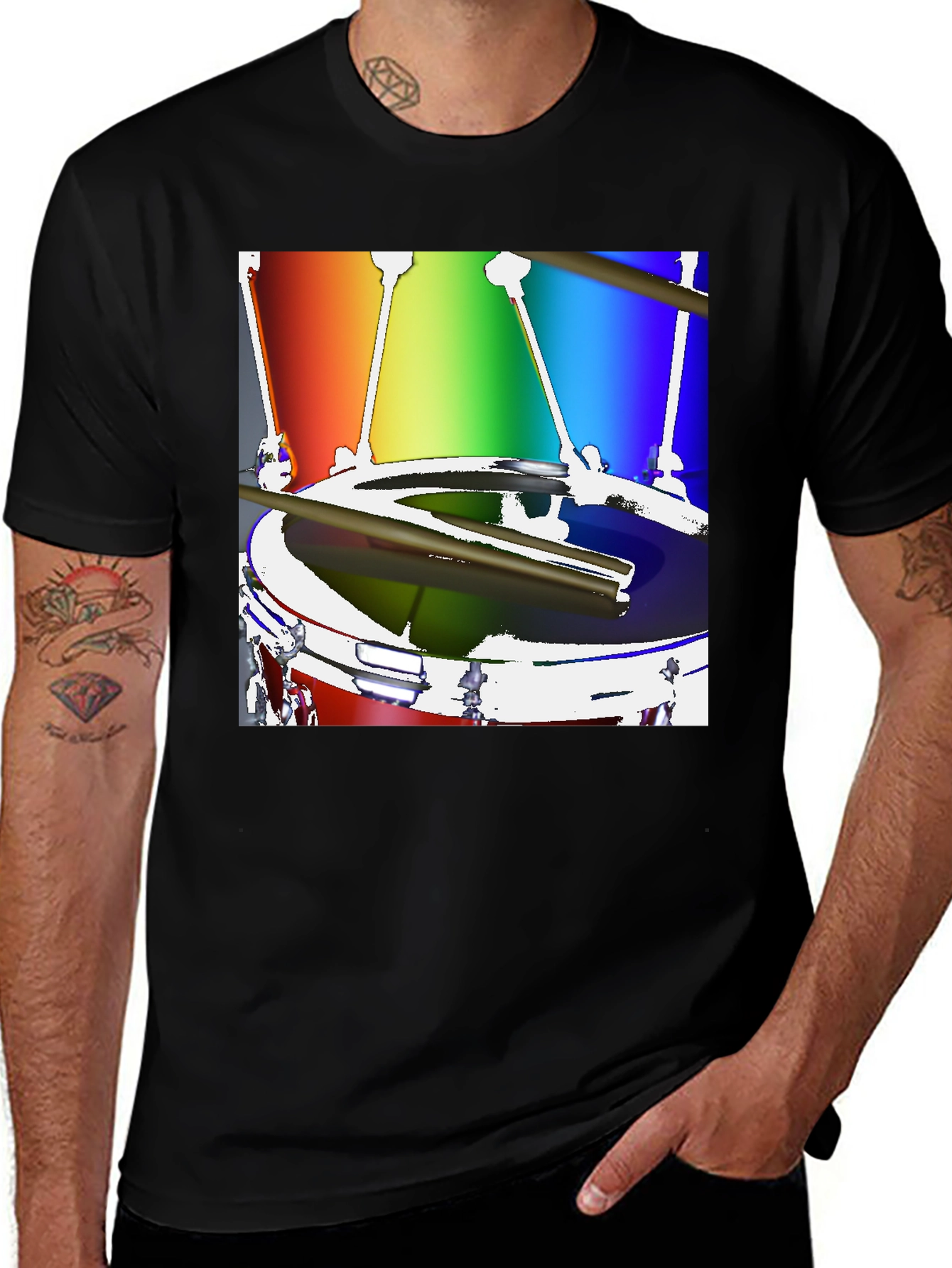 Variant 8 of Rainbow Drum Kit T-Shirt