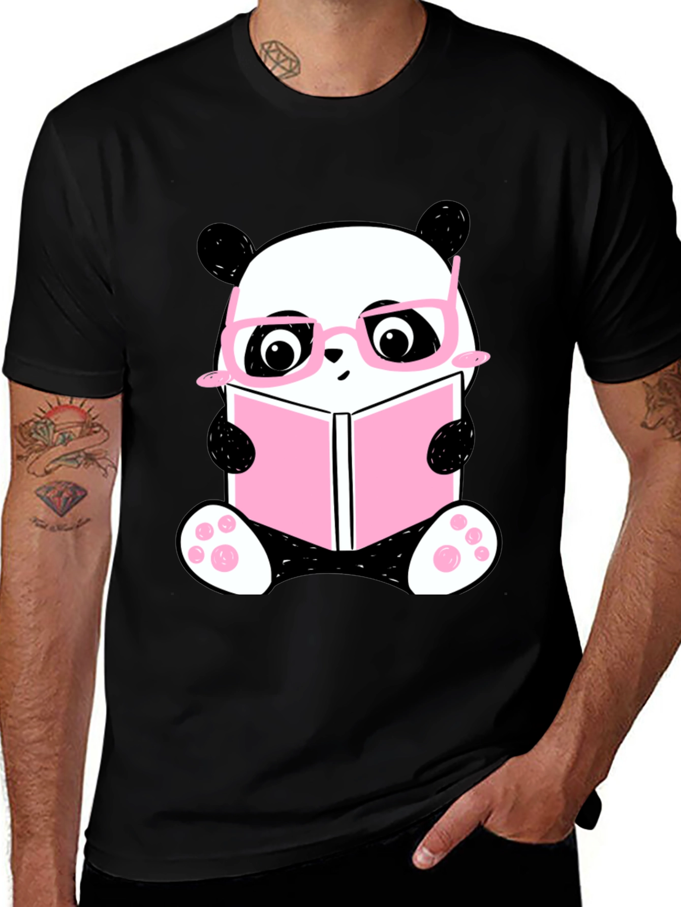Variant 21 of Cute Panda Bear Reading Book T-Shirt