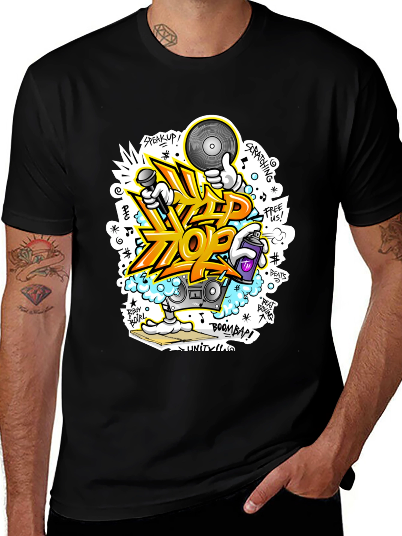 Variant 18 of Hip Hop Graphic Tee - Streetwear Style