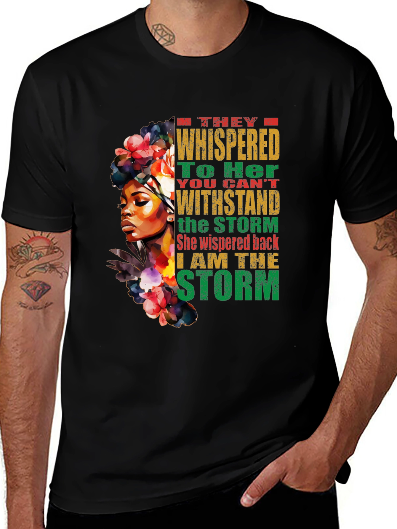 Variant 6 of I Am The Storm Graphic Tee - Black Cotton T-Shirt