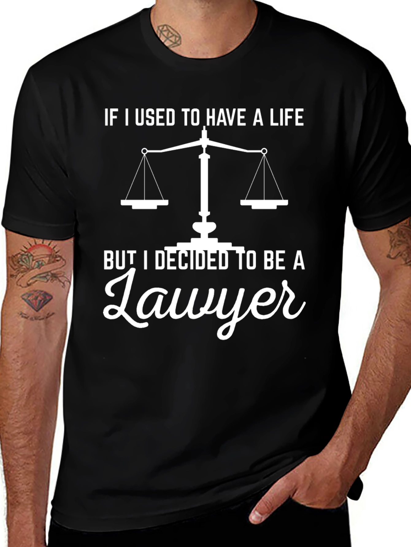 Funny Lawyer T-Shirt - Scales of Justice, If I Used To Have A Life Tee