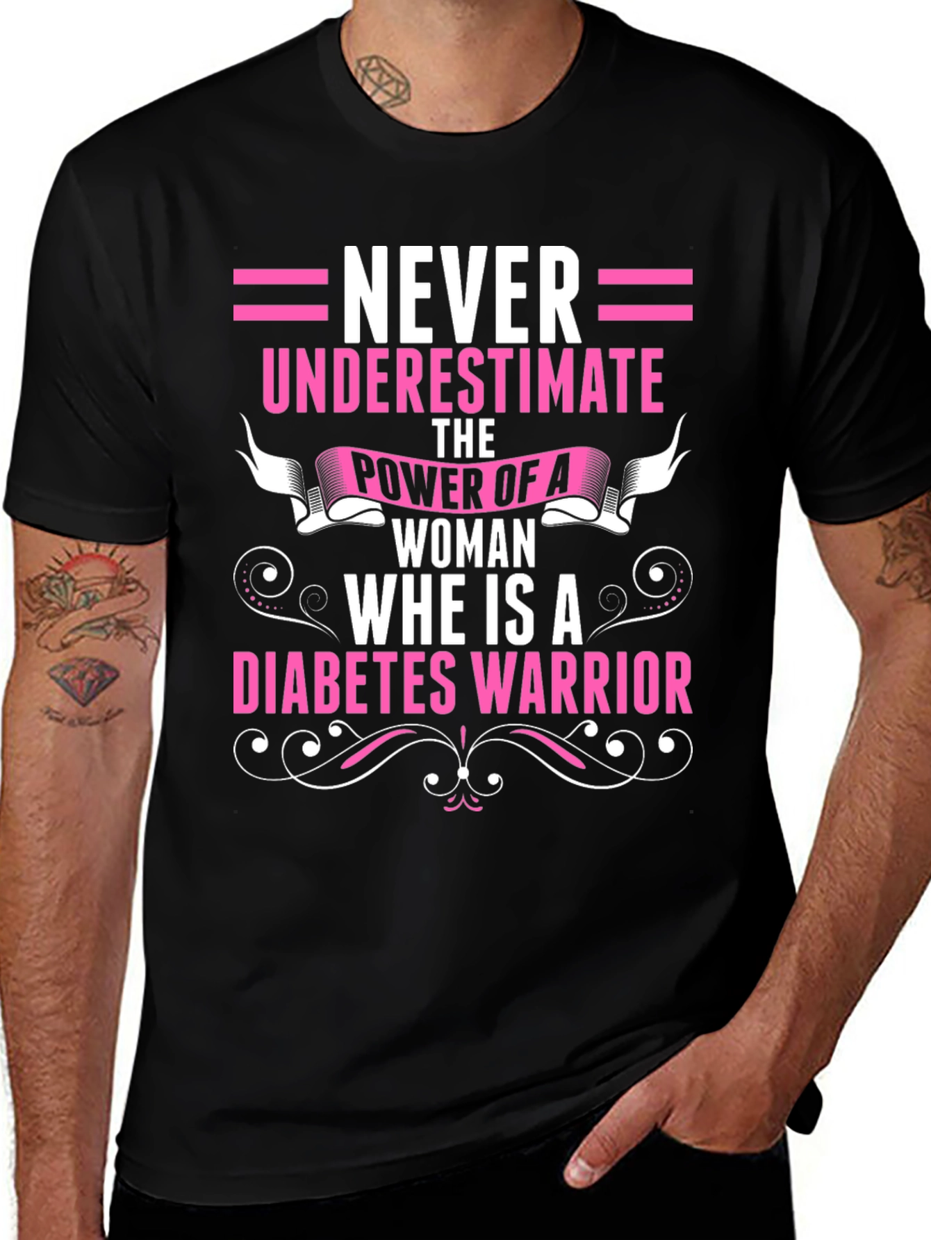 Diabetes Warrior Woman Graphic T-Shirt