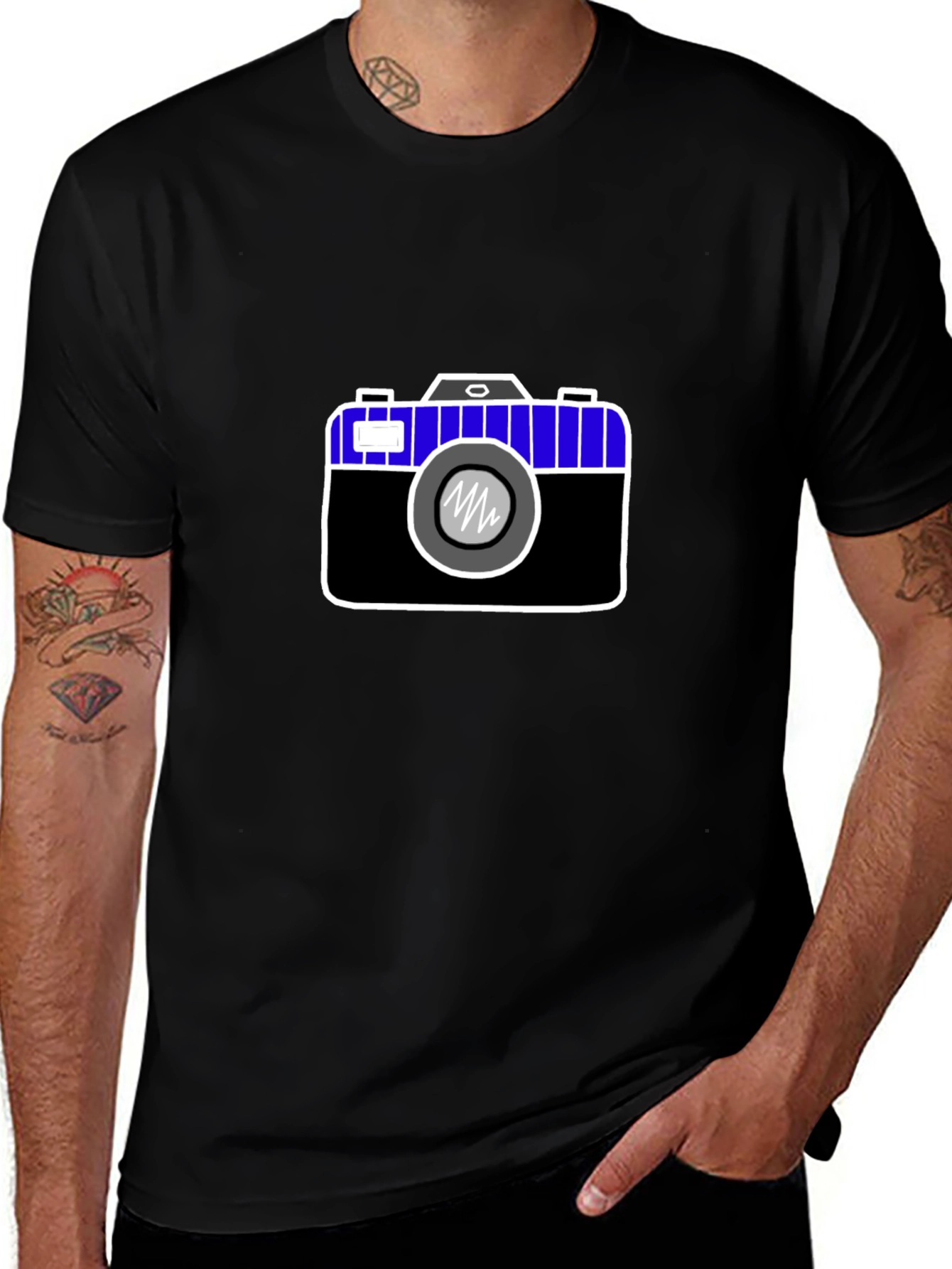 Variant 30 of Camera Graphic Print Black Tee