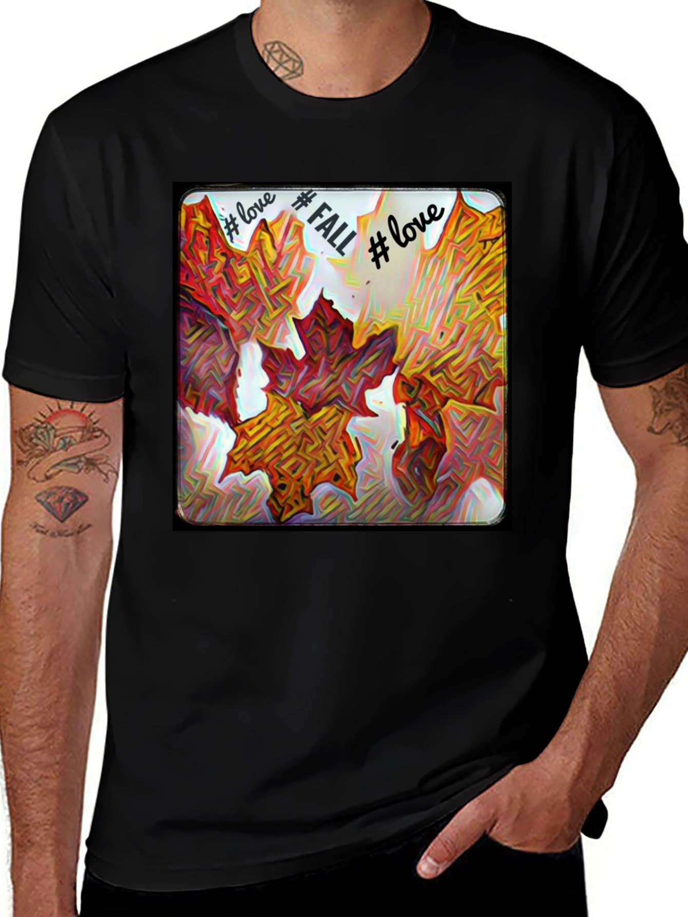 Variant 27 of Fall Leaves Graphic Tee - Love Fall T-Shirt