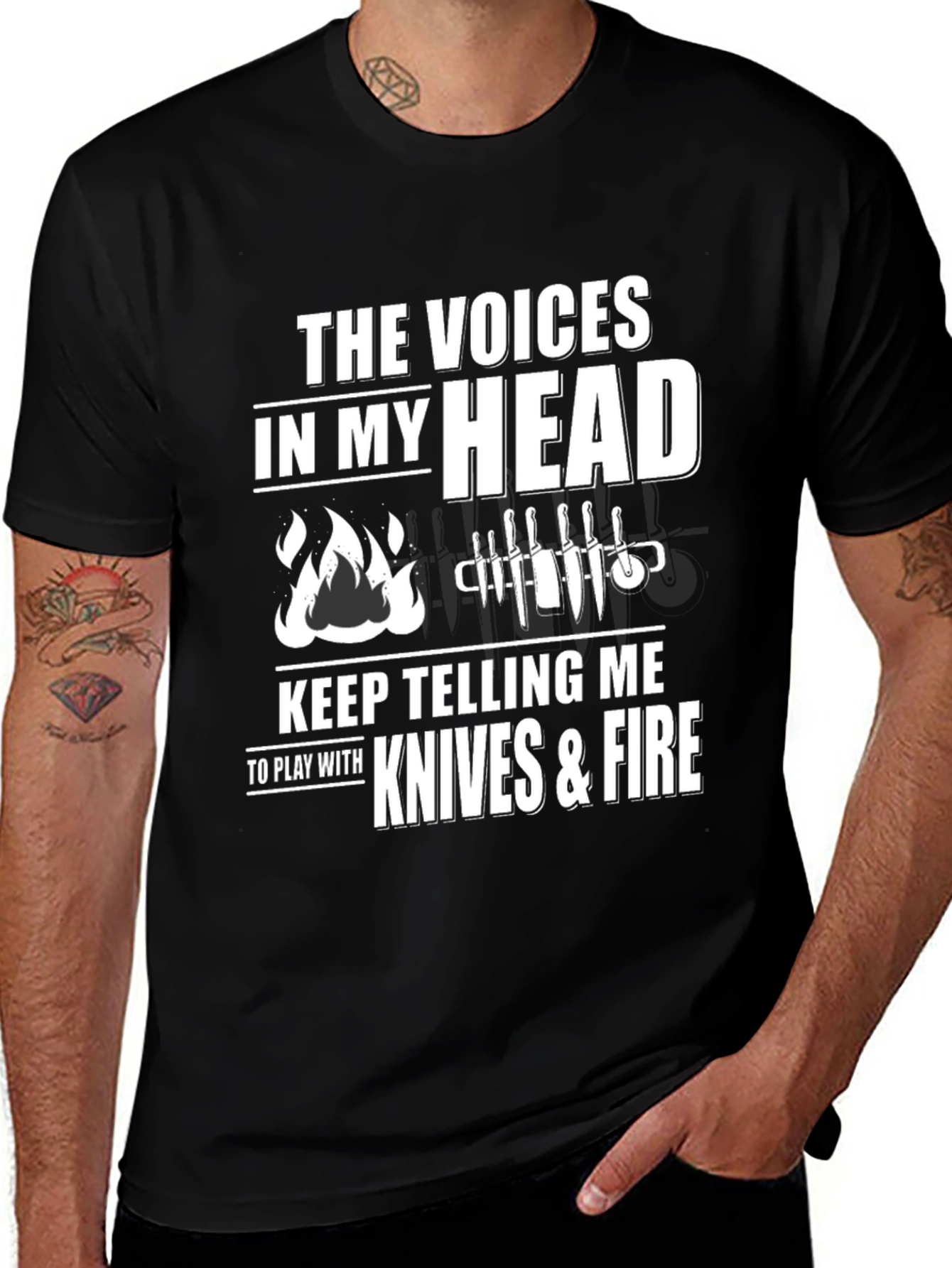 Variant 28 of Knives & Fire T-Shirt Funny Chef BBQ Grill Gift