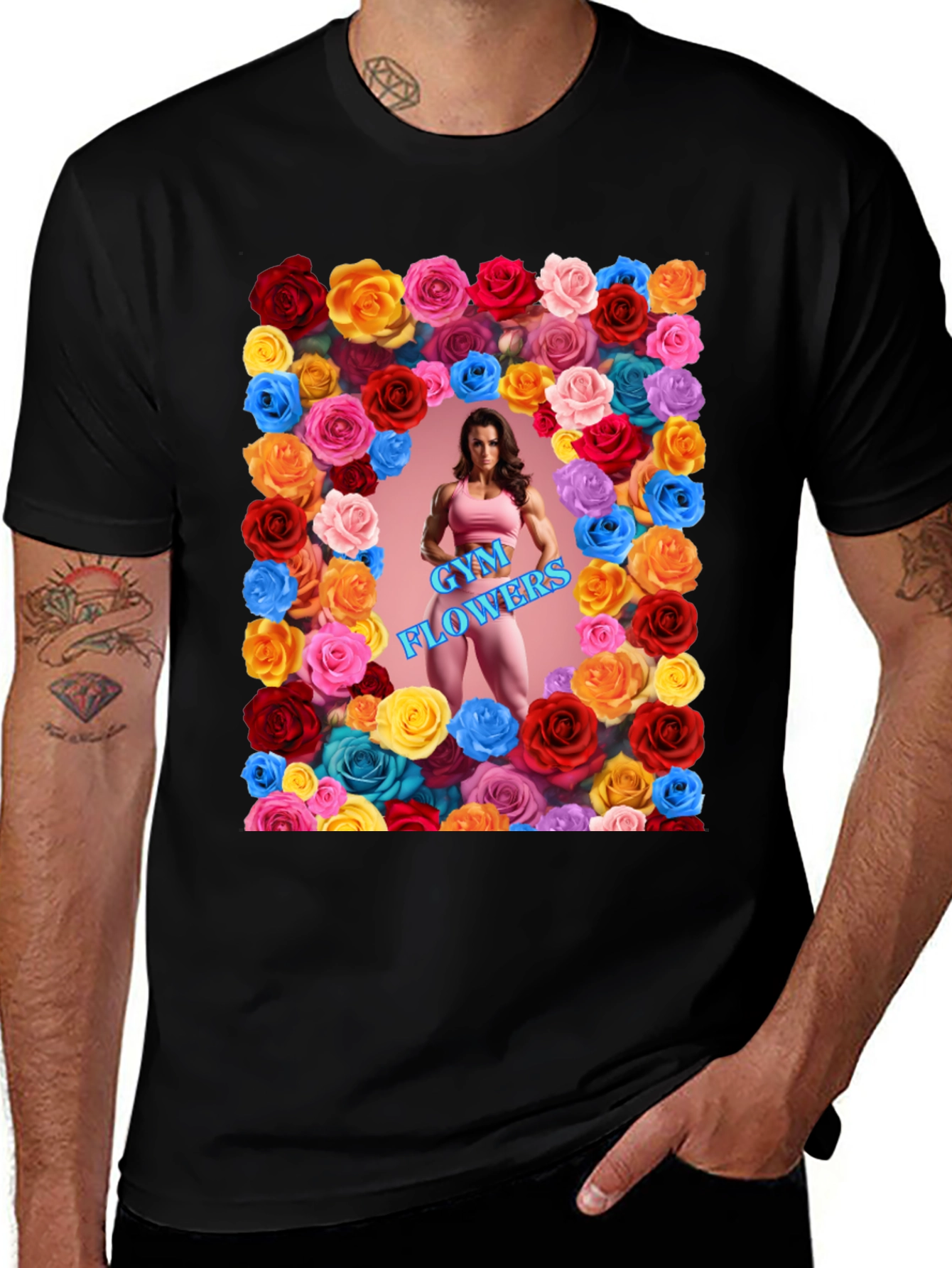 Variant 8 of Gym Flowers Graphic T-Shirt