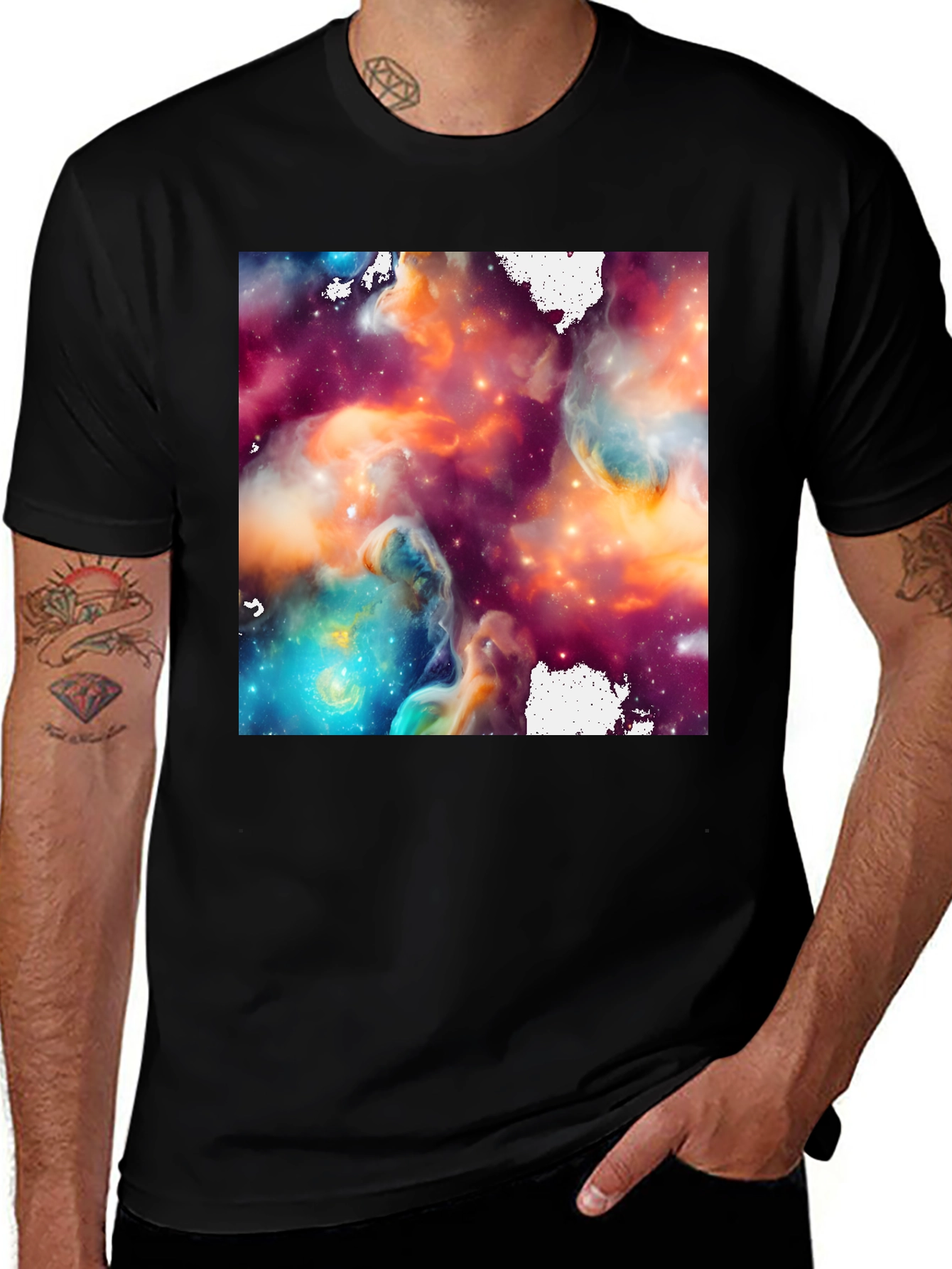Variant 29 of Nebula Print Black T-Shirt