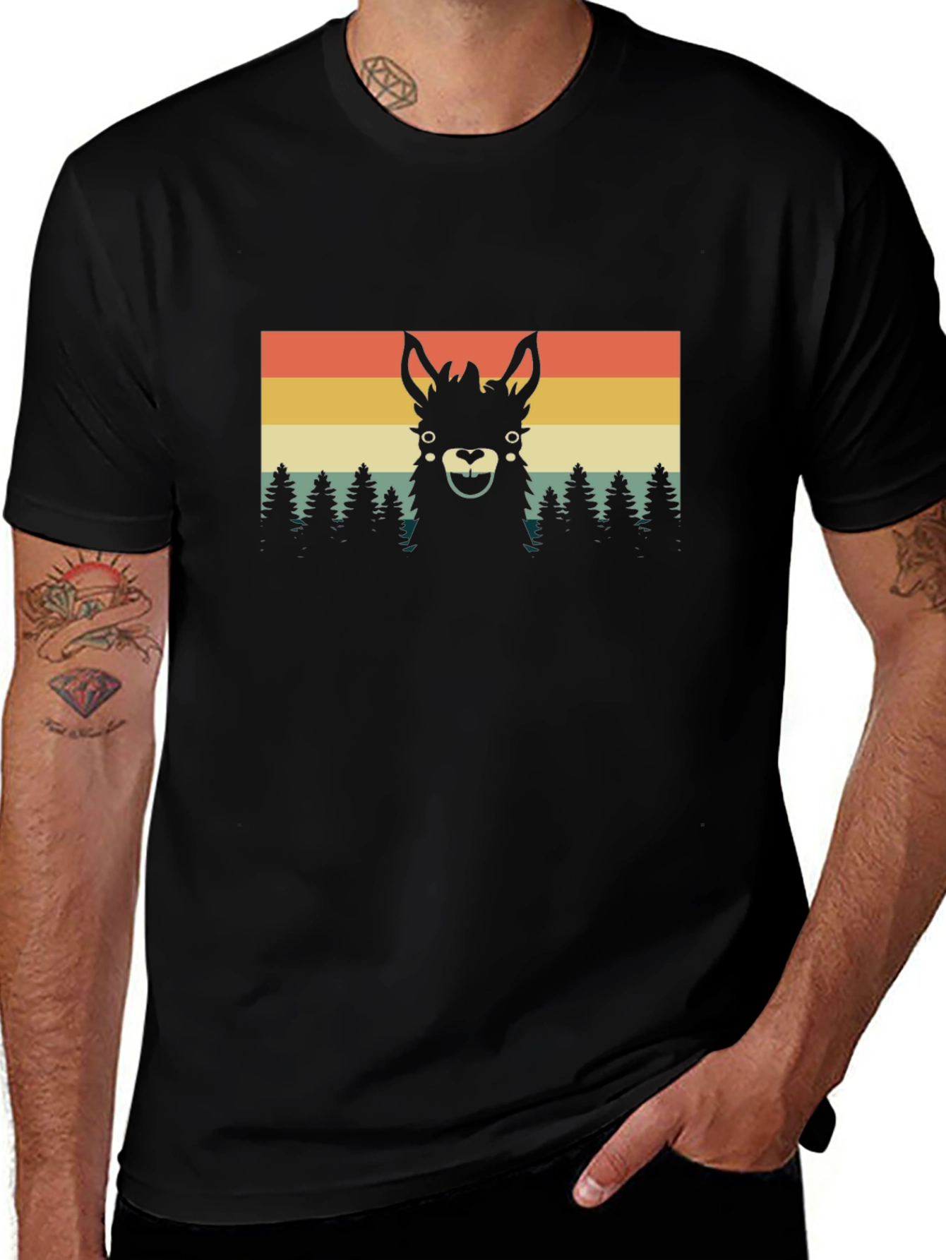 Variant 5 of Retro Llama Tee - Vintage Style Graphic T-Shirt