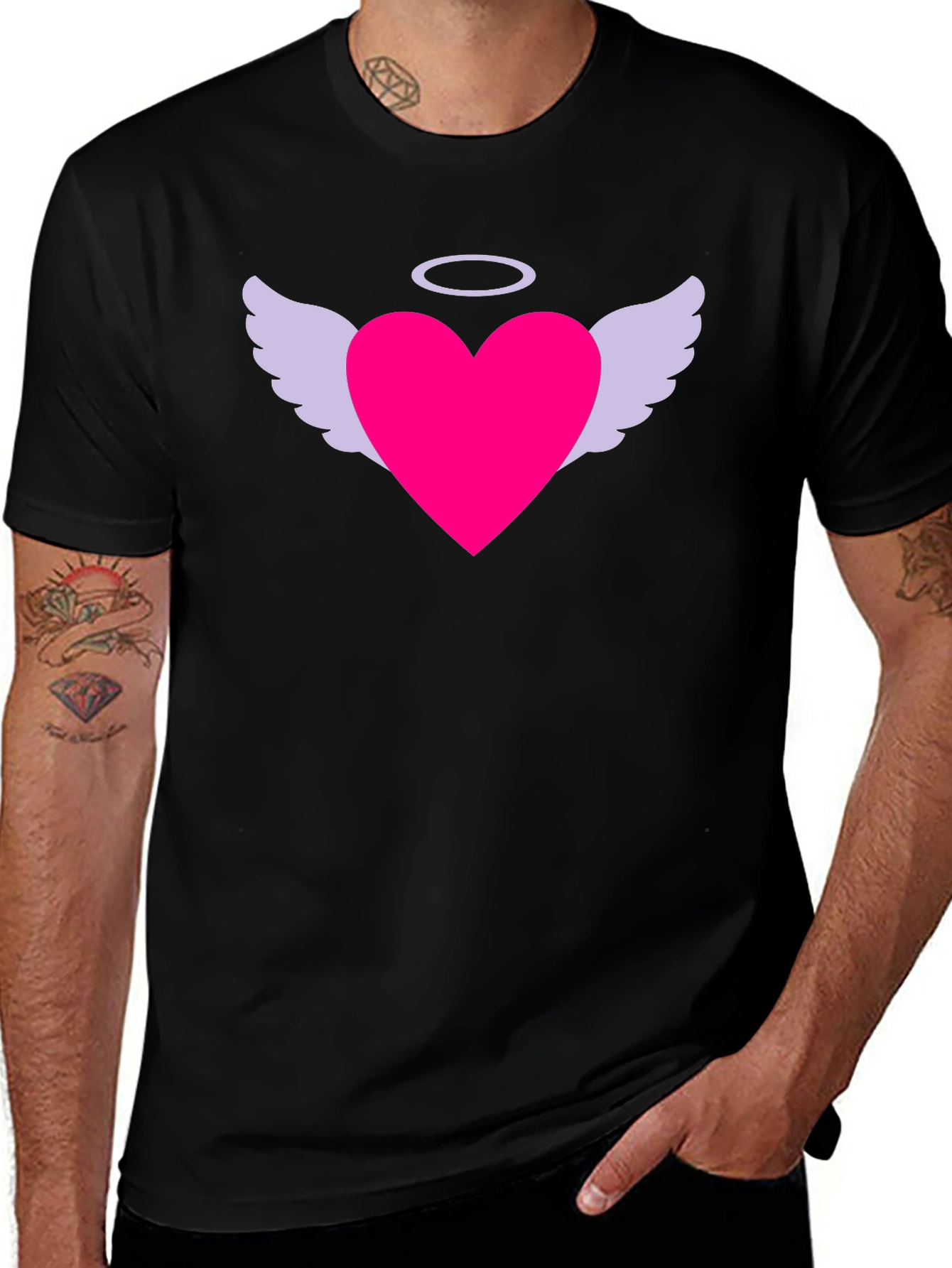 Variant 30 of Heart with Wings T-Shirt - Angelic Love Design