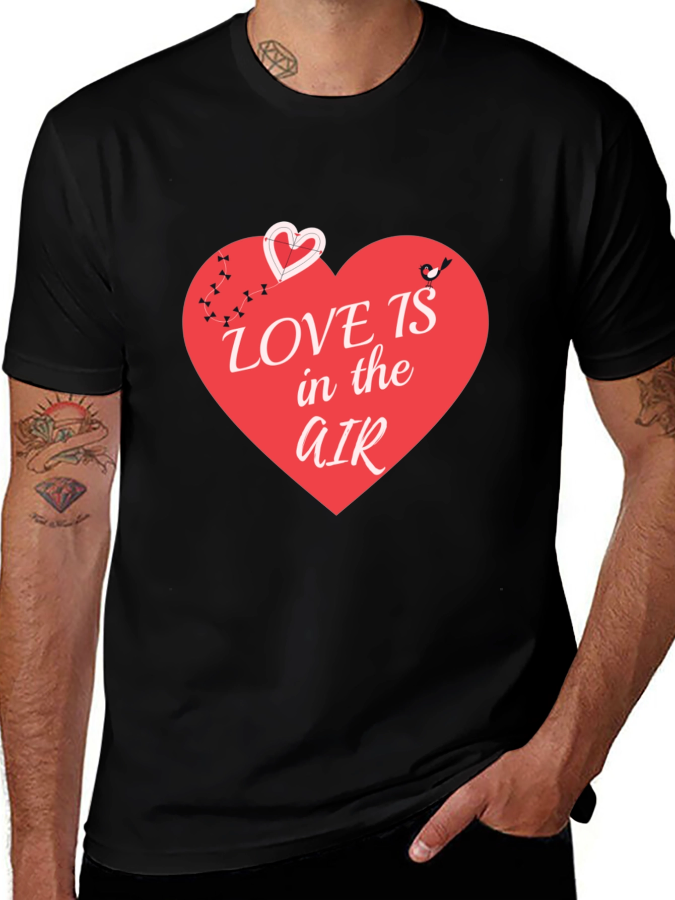 Variant 4 of Love is in the Air T-Shirt - Graphic Heart Design