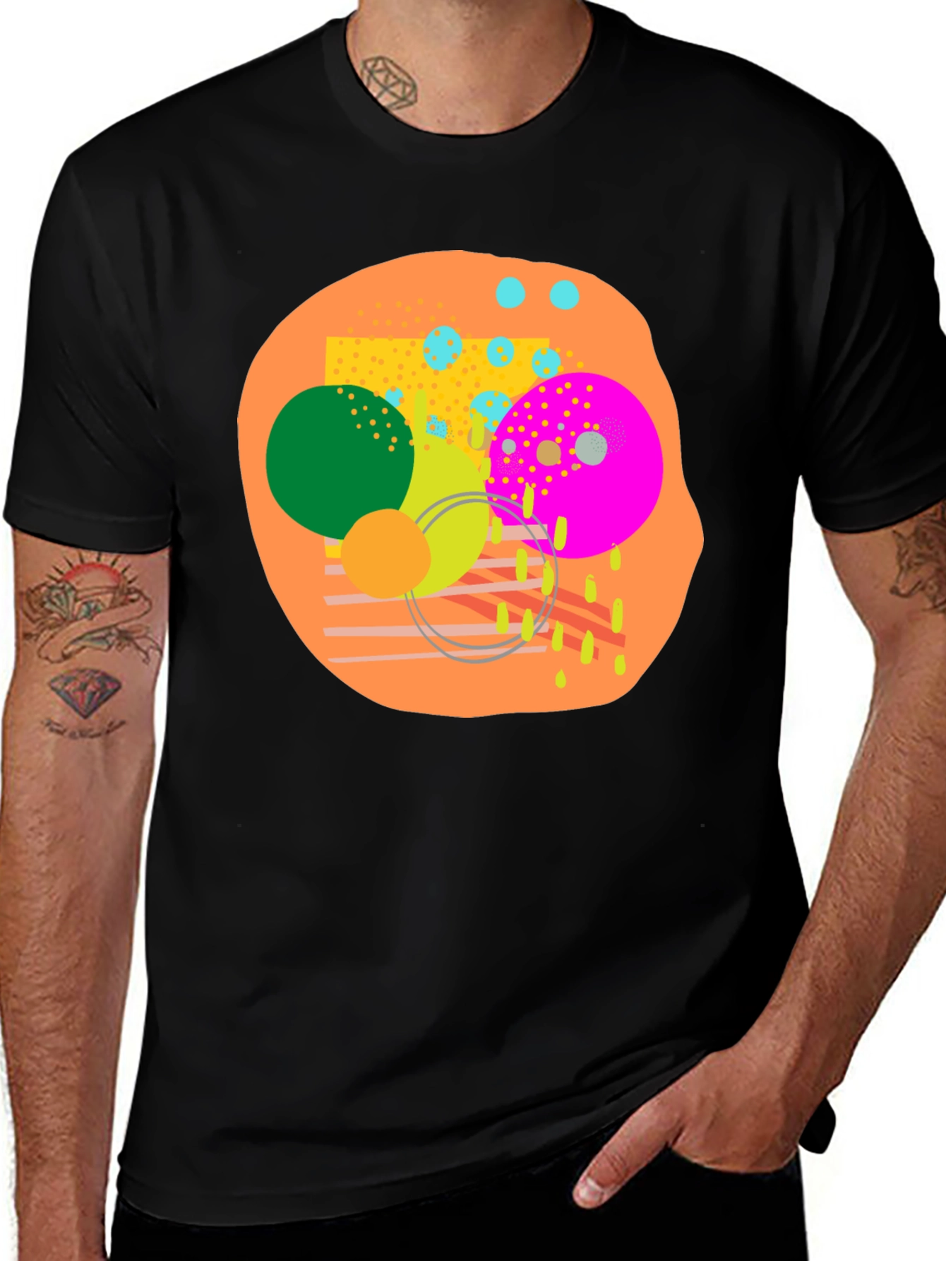 Variant 29 of Abstract Graphic Print Black T-Shirt