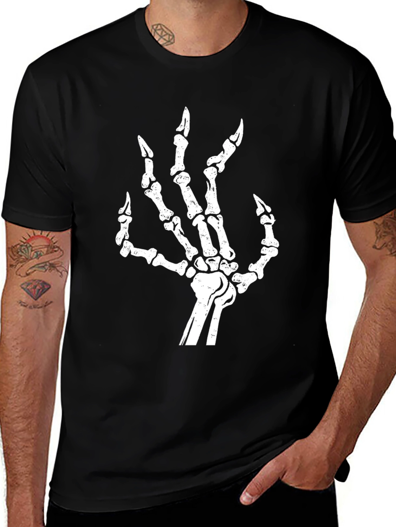 Variant 29 of Skeleton Hand Graphic Tee - Halloween
