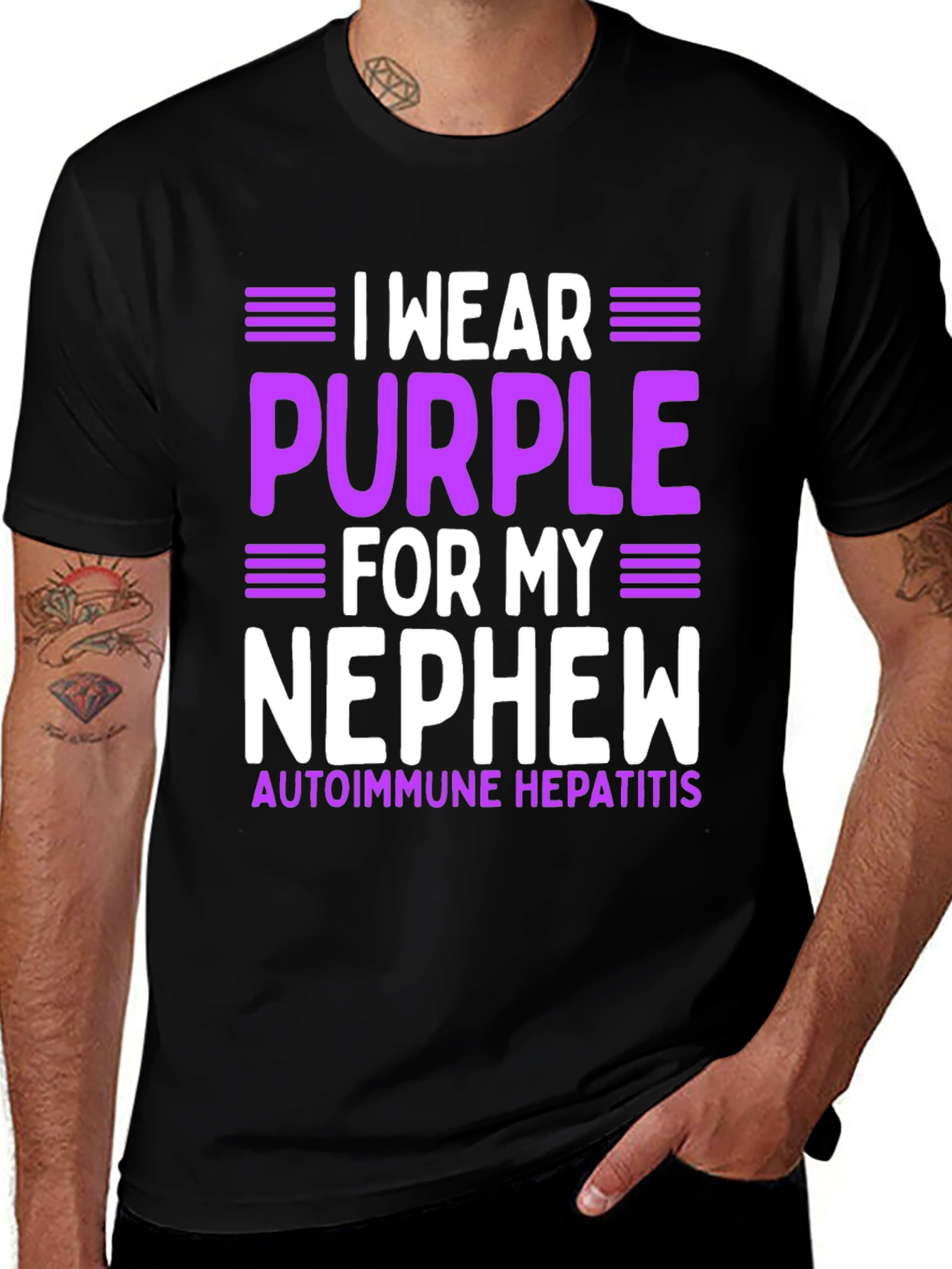 Variant 17 of I Wear Purple For My Nephew Autoimmune Hepatitis Awareness T-Shirt