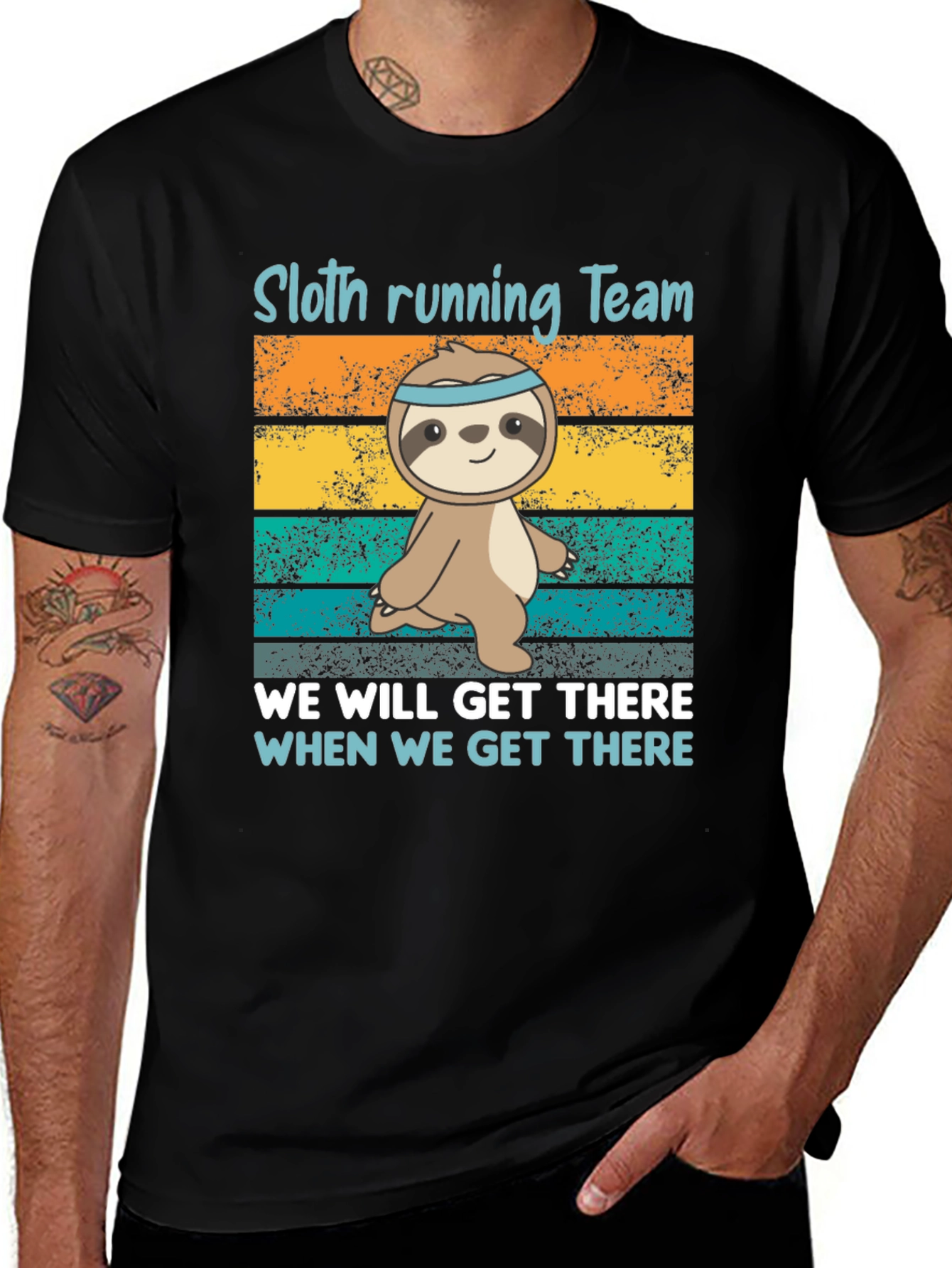 Variant 4 of Sloth Running Team T-Shirt - We Will Get There