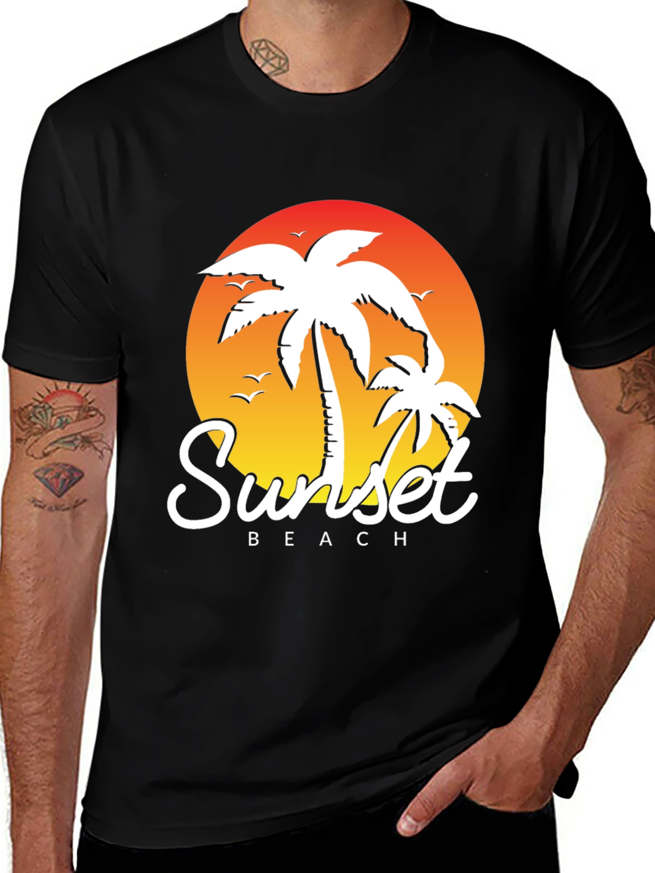 Variant 21 of Sunset Beach Palm Tree T-Shirt